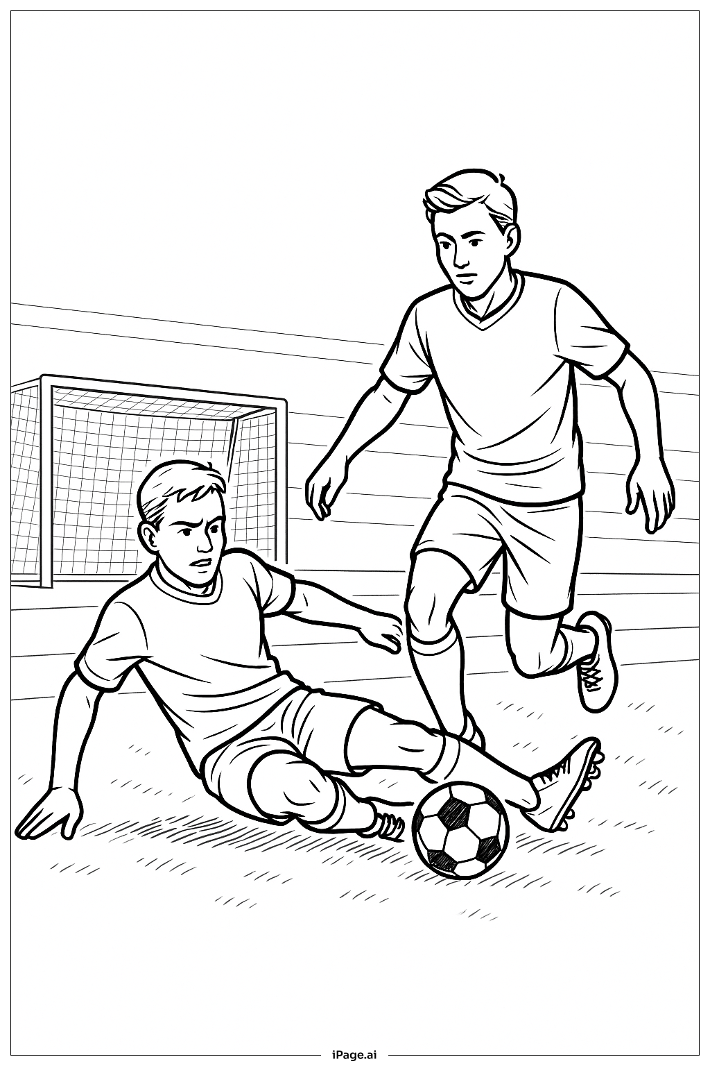  Página para colorir de Jogador de Futebol Carrinho 