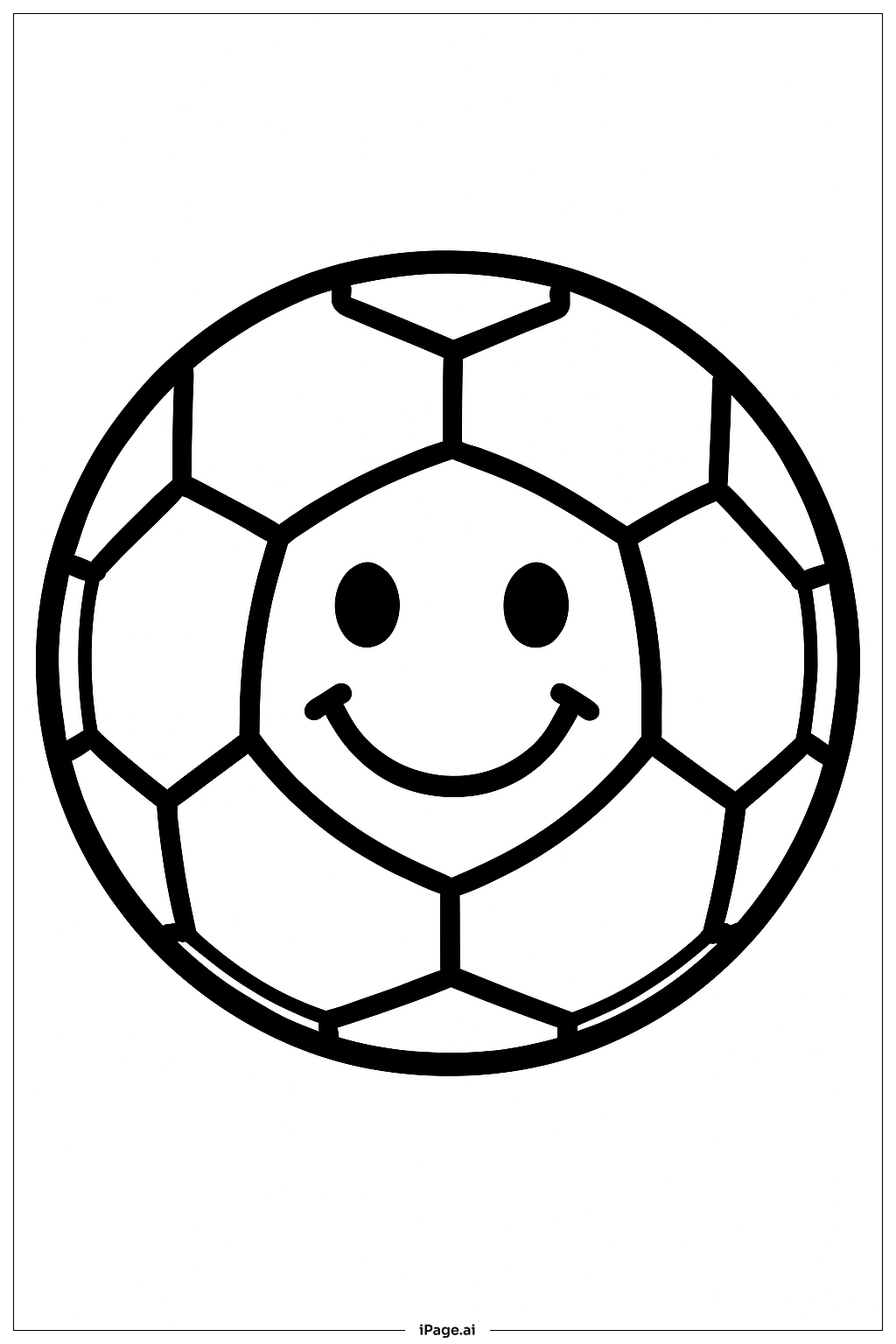  サッカー スマイルフェイス ボールの塗り絵ページ 