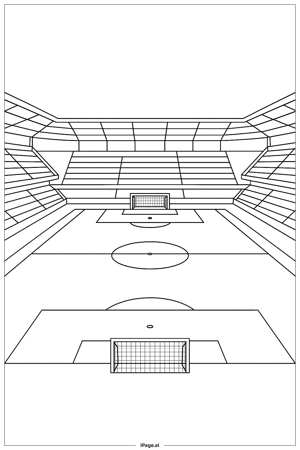  Página para colorir de Vista do Estádio de Futebol 