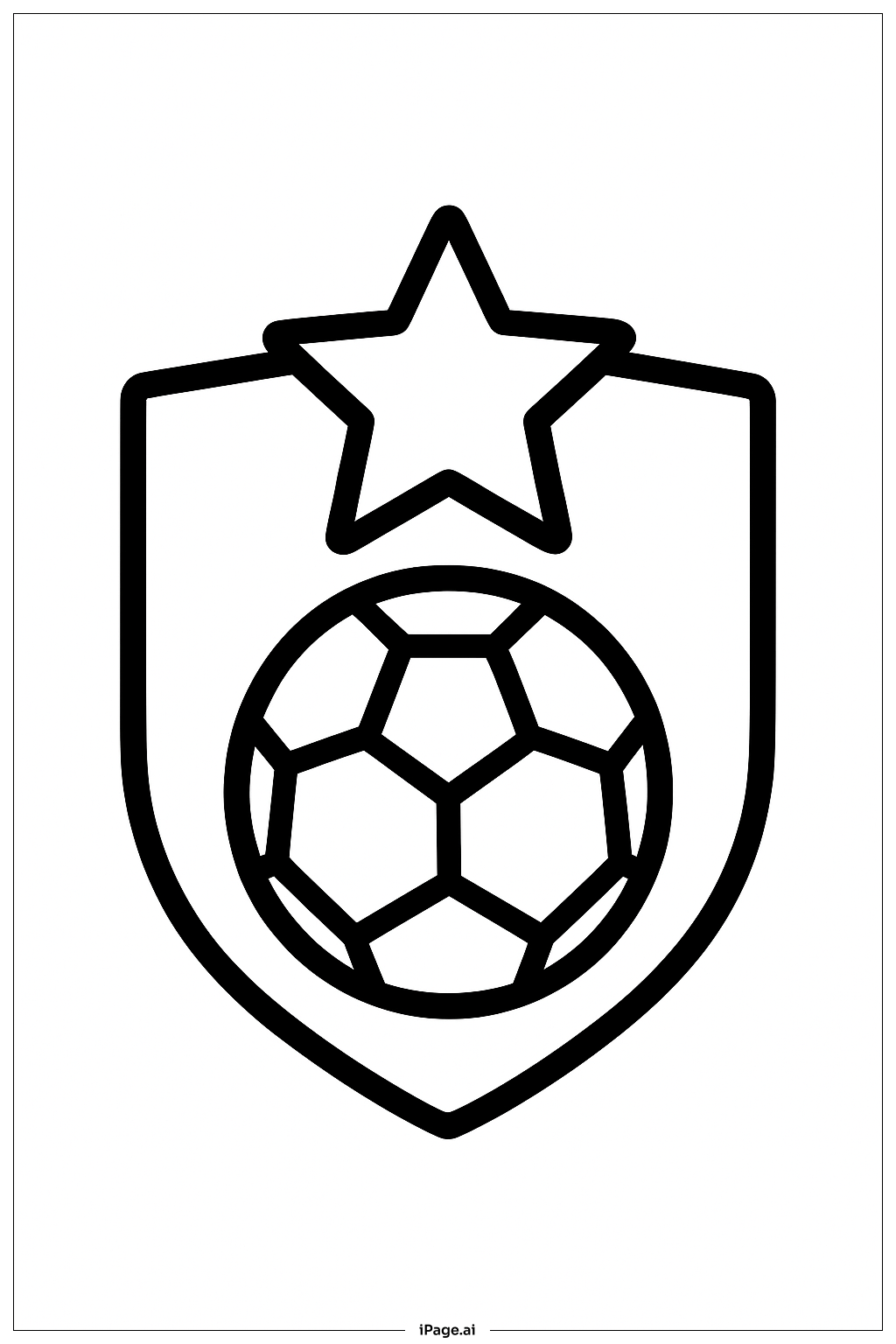  Page de coloriage Badge Étoile de Football 