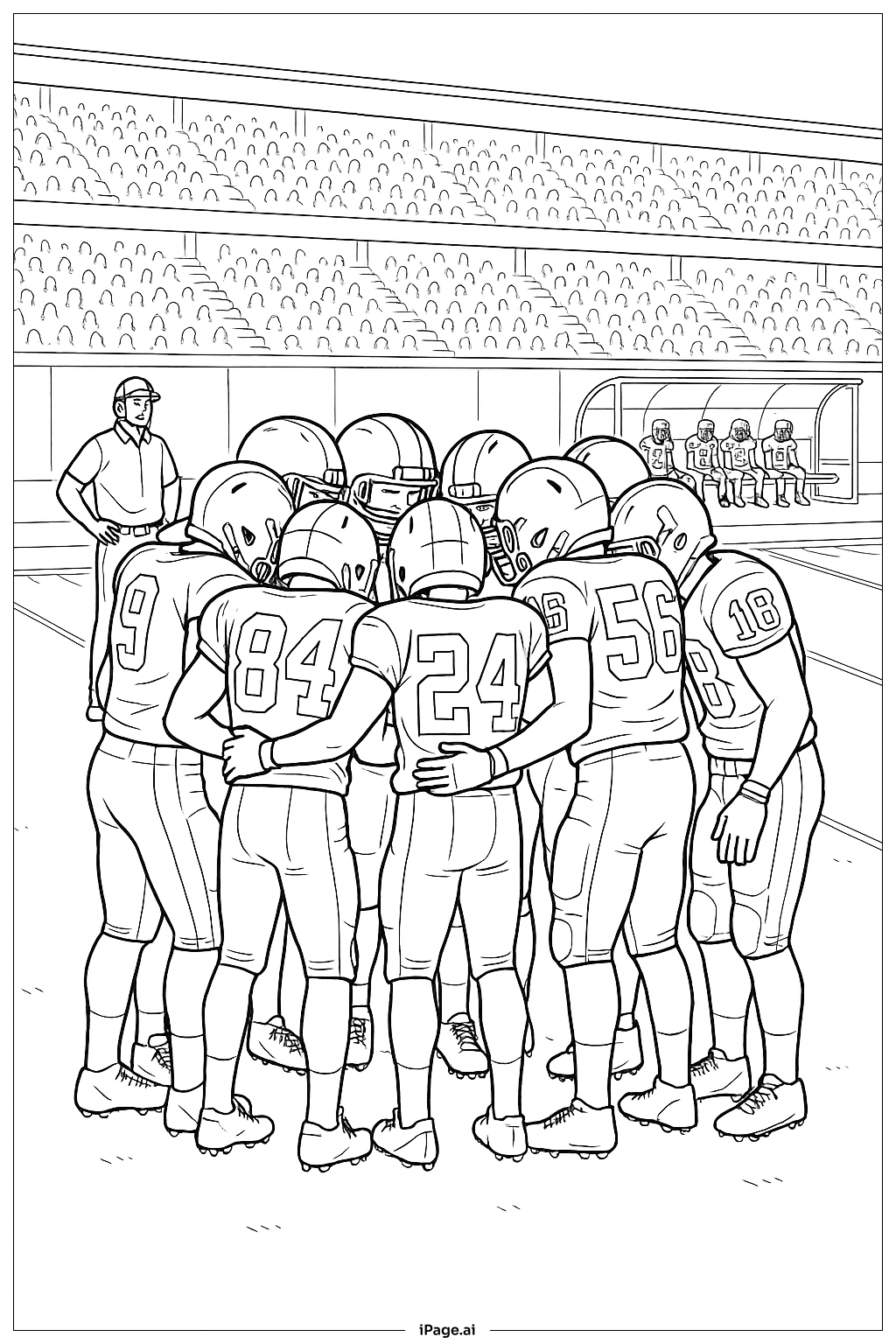 Football Team Huddle
