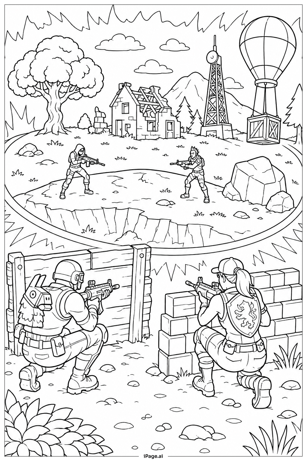  Página para colorir de Fortnite Final Circle Showdown 