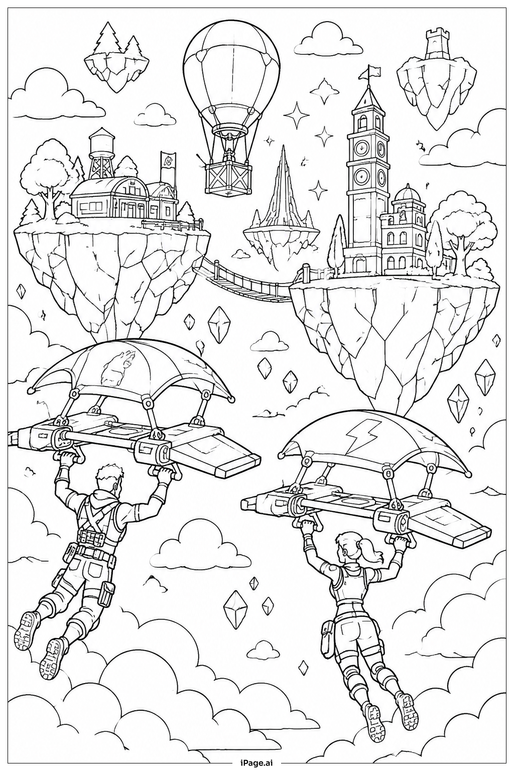 Fortnite天空島艦隊著色頁