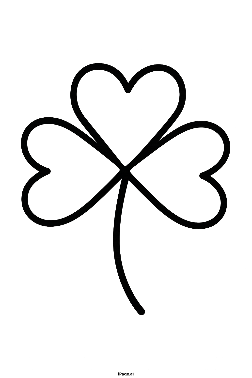  四葉草心型葉子著色頁 