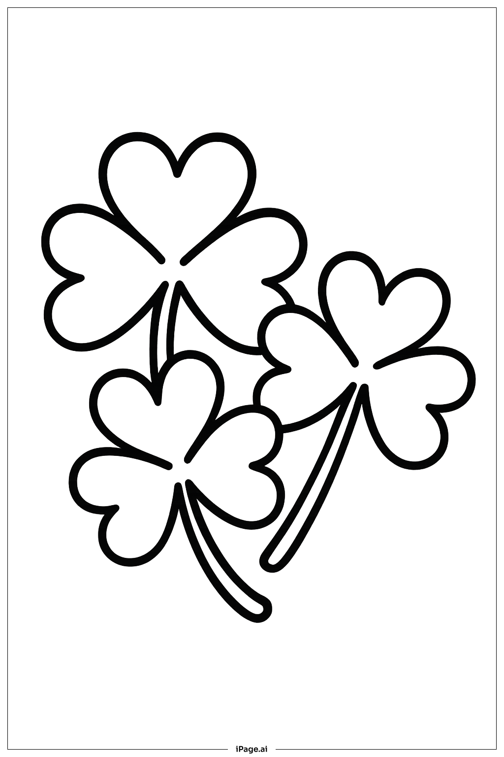  四葉草簡易樹果著色頁 