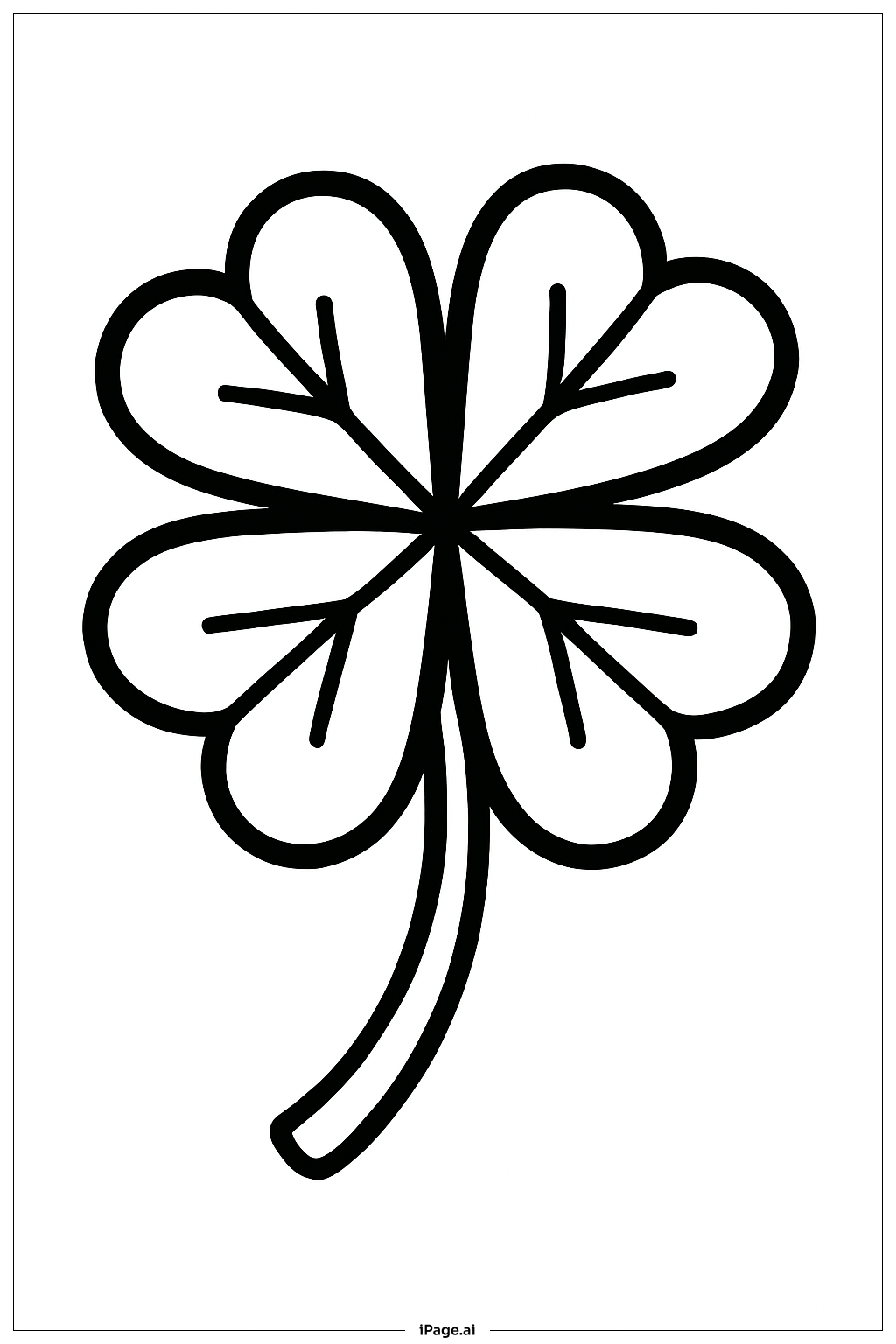  Four Leaf Clover St. Patrick's Day Coloring Page 