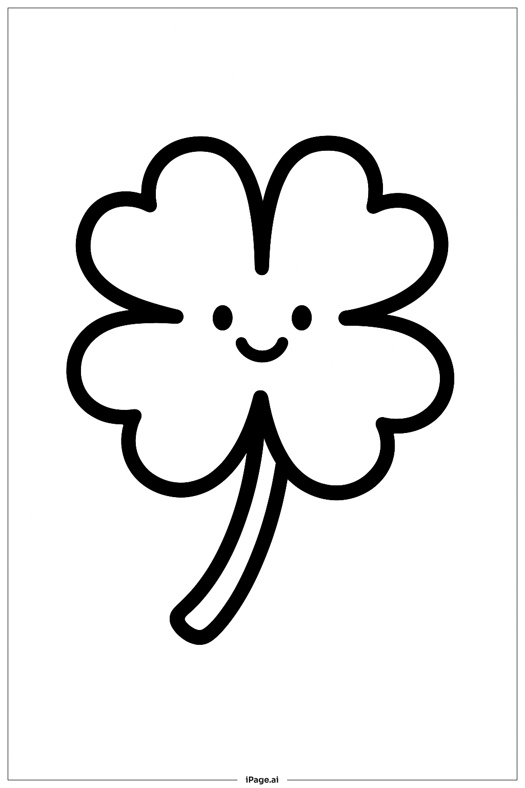  四葉草小臉蛋著色頁 