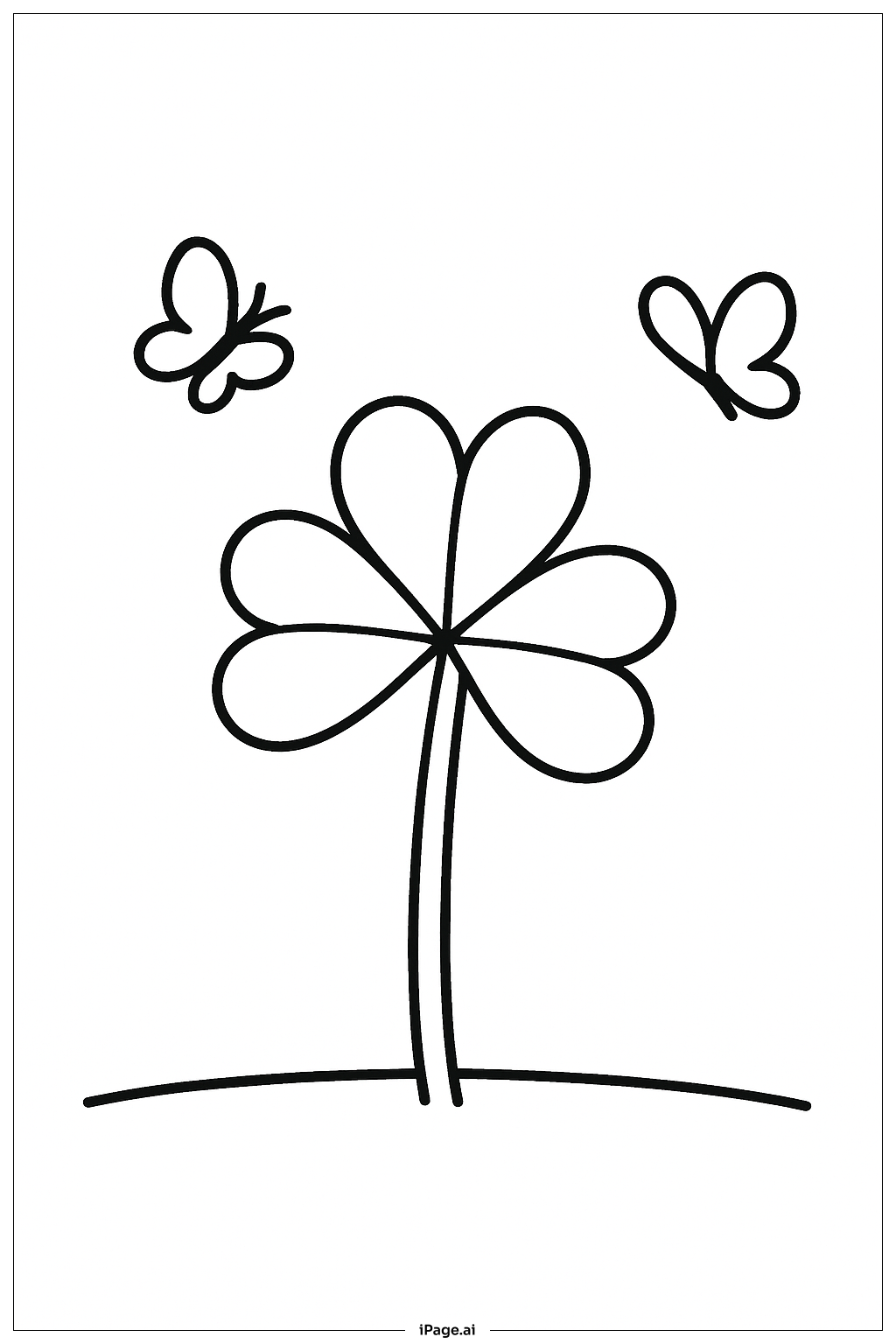 四葉幸運草與蝴蝶