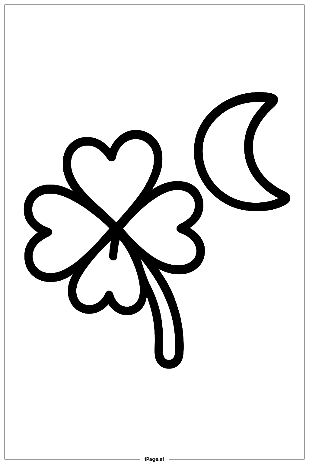  四葉草與新月著色頁 