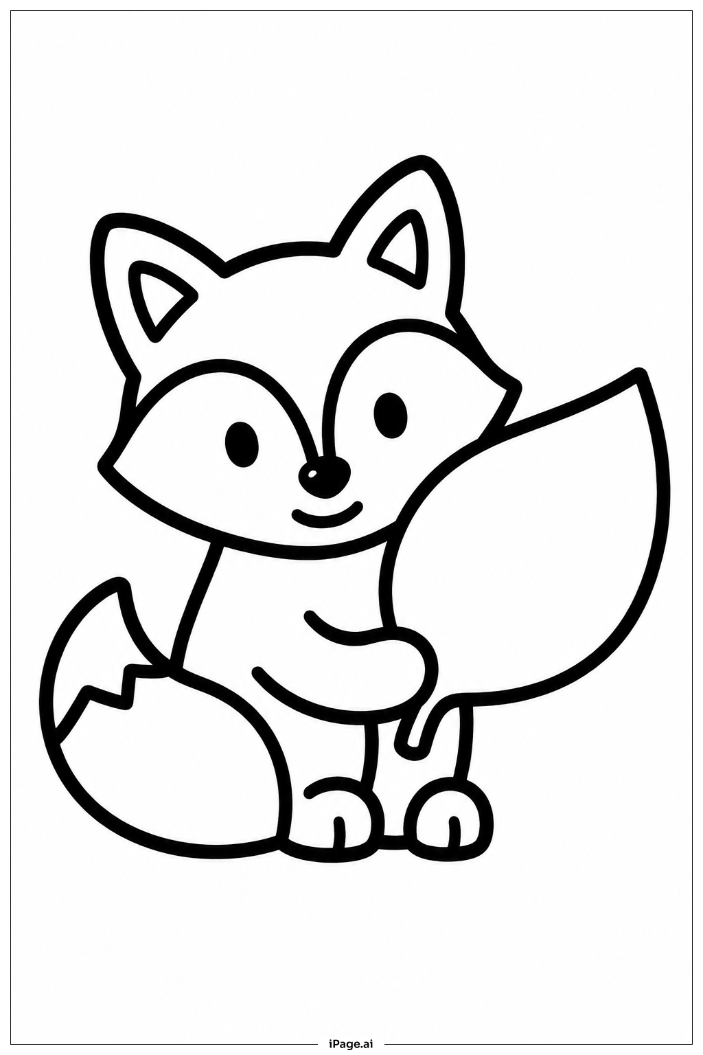 Fox Holding Leaf Coloring Page