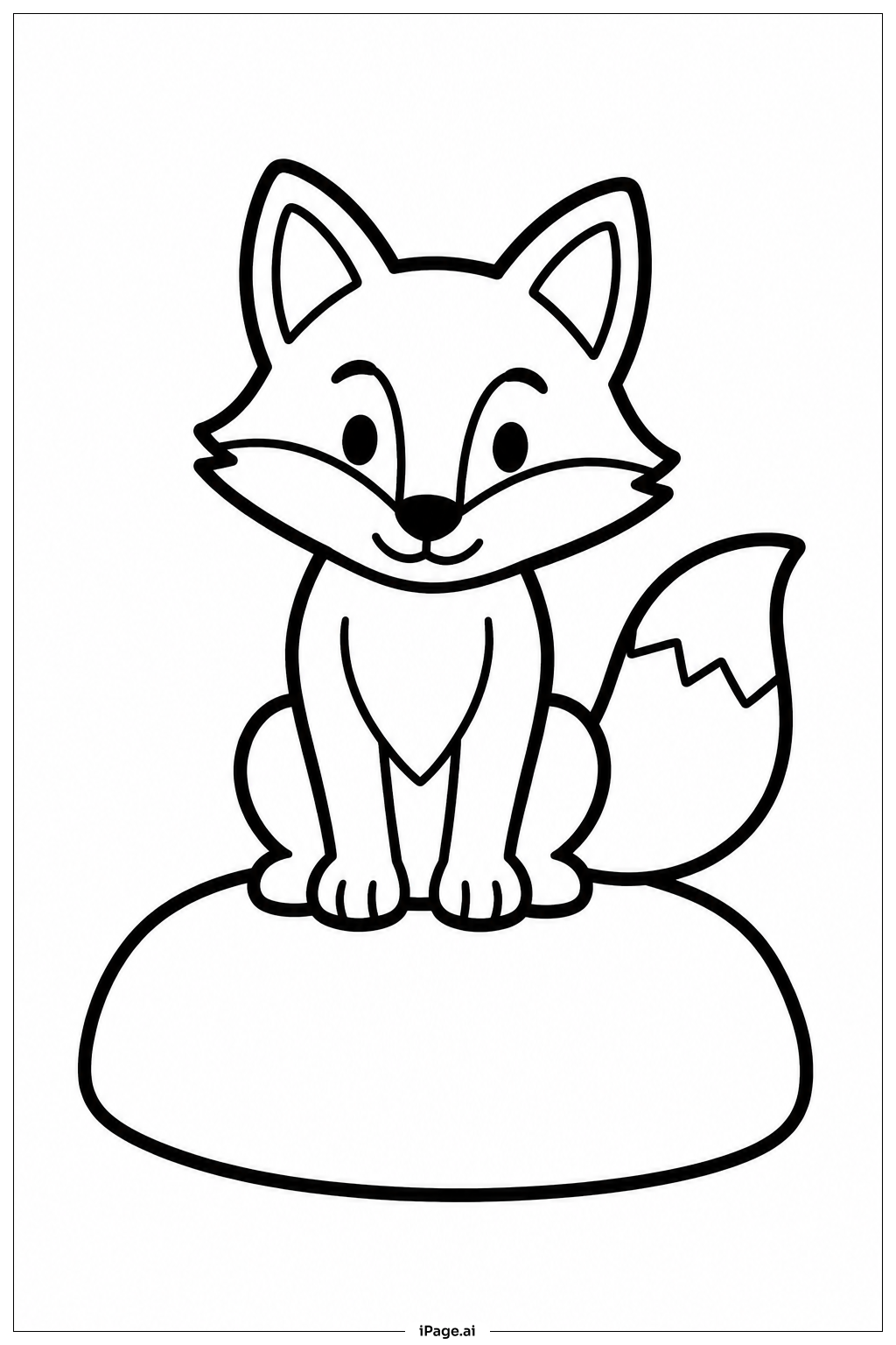 Fox On Rock Coloring Page