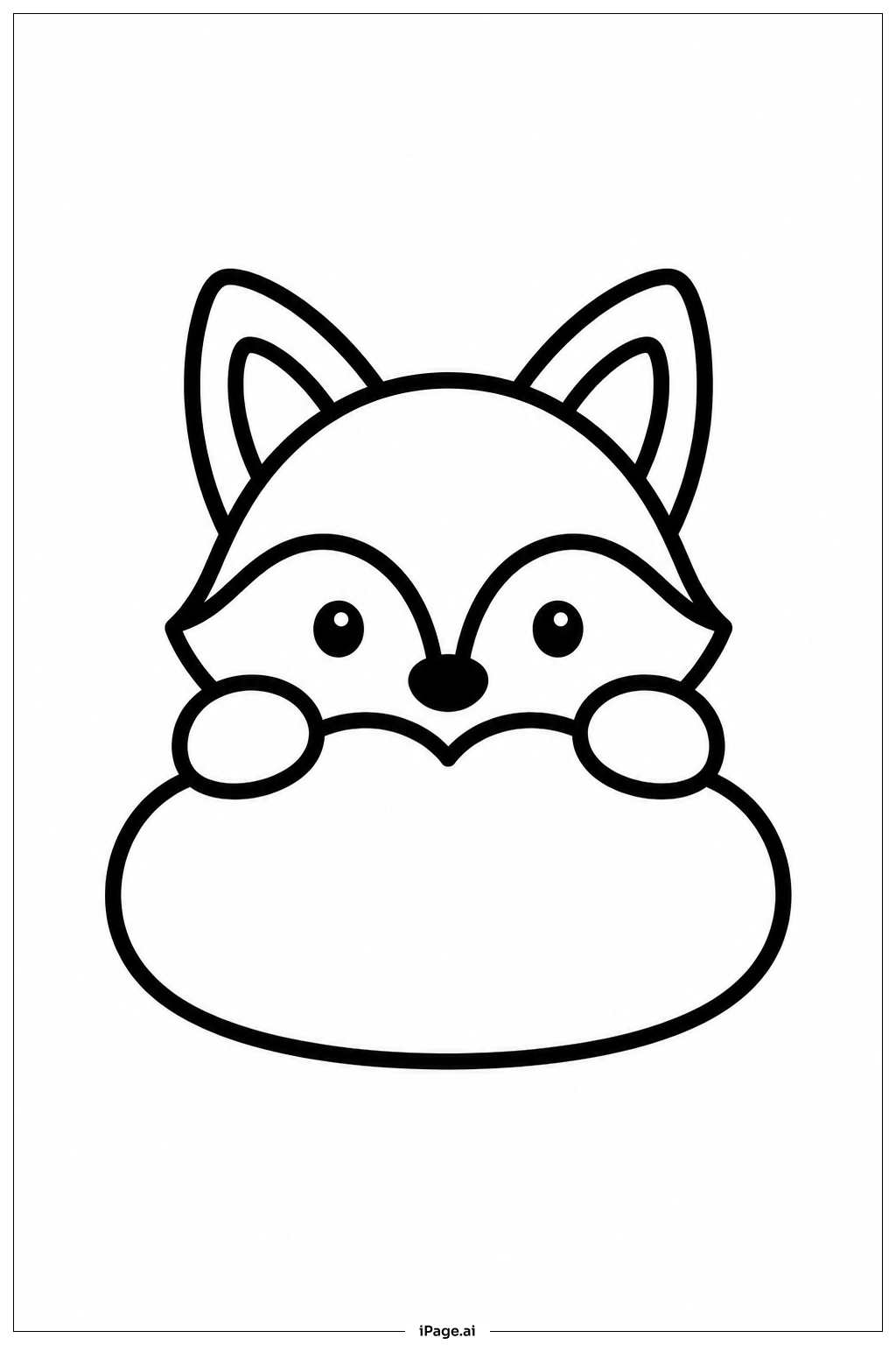 Fox Peeking Coloring Page