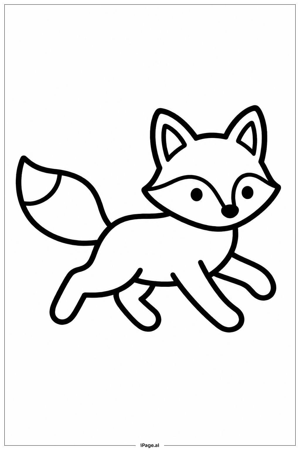 ゆっくり走るキツネの塗り絵ページ