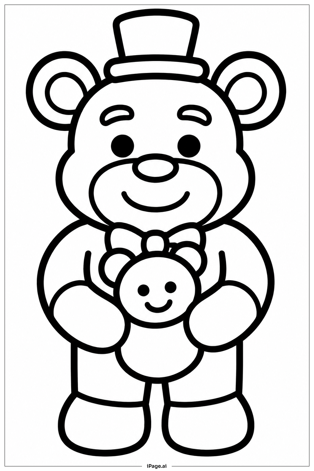  Freddy Fazbear umarmt Teddybär Ausmalseite 