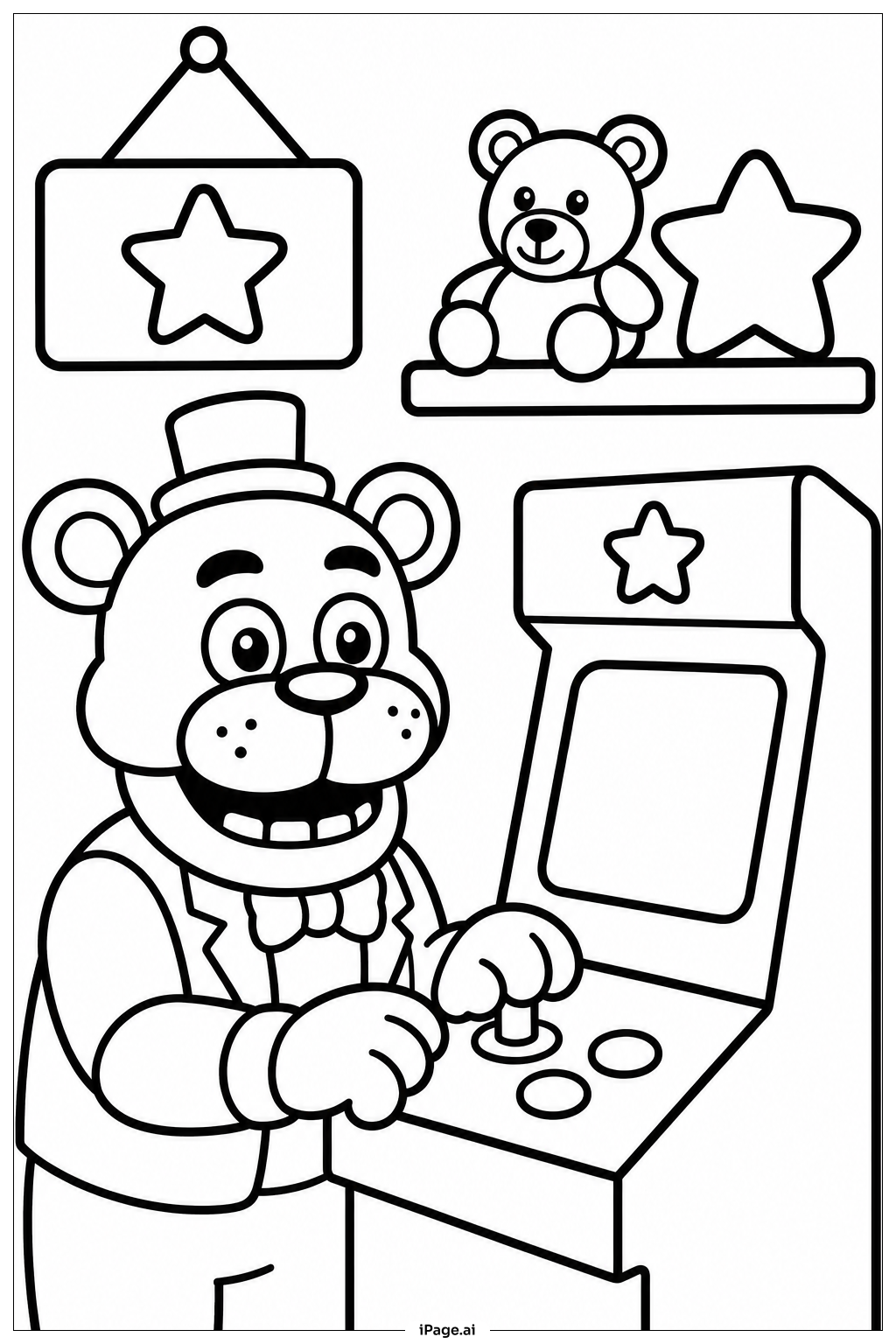  Freddy Fazbear in der Spielhalle Ausmalseite 