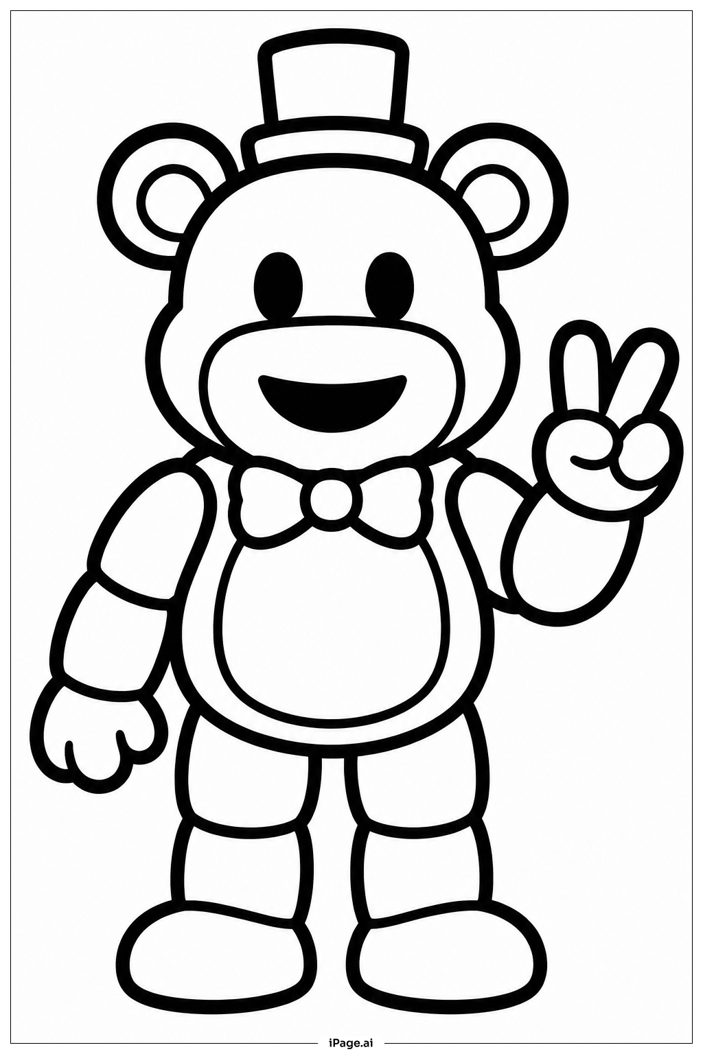 Freddy Fazbear Friedenspose Ausmalseite