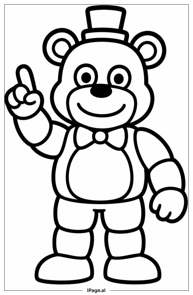 Freddy Fazbear señalando hacia arriba