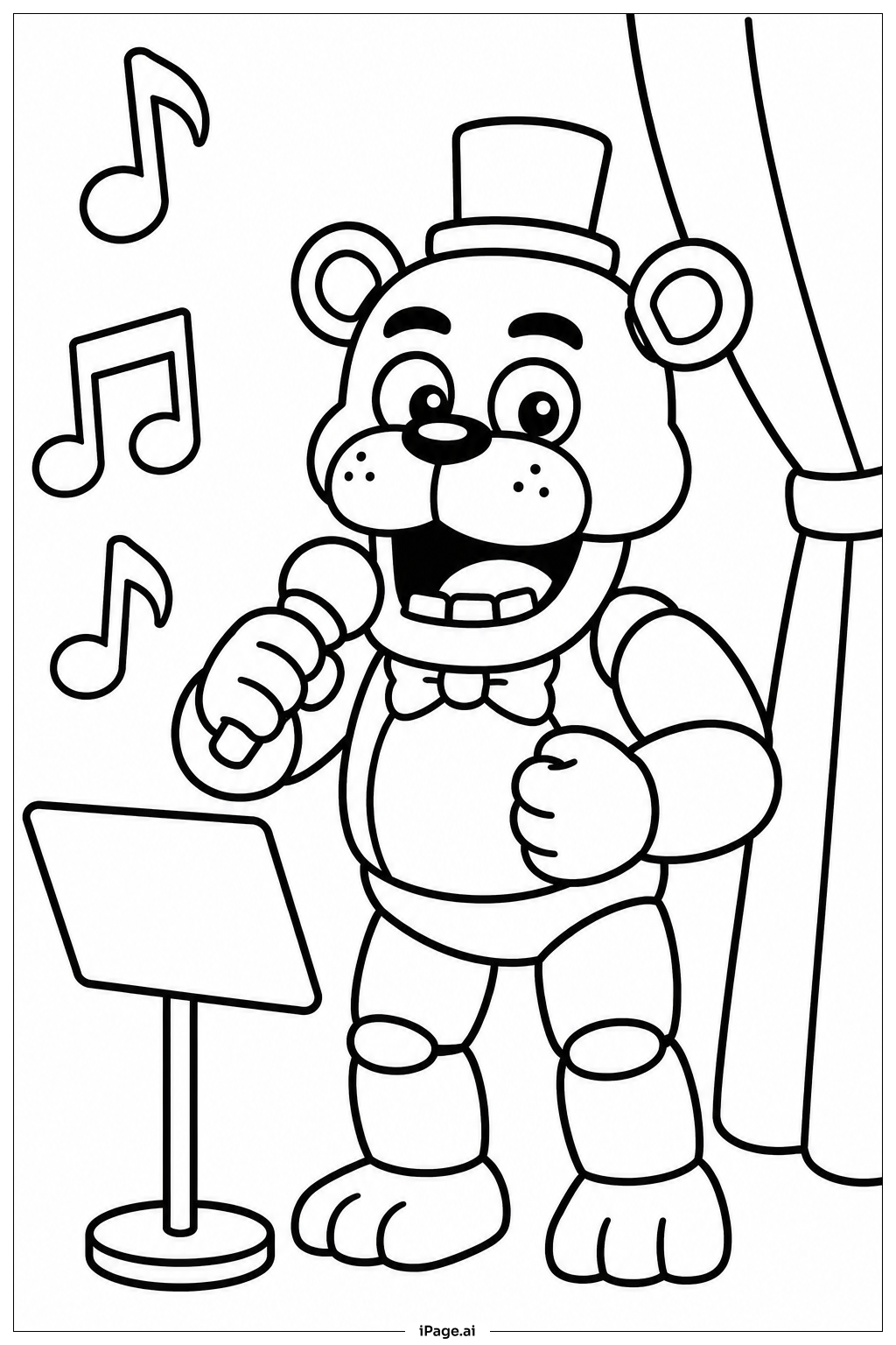 Freddy Fazbear 唱歌著色頁