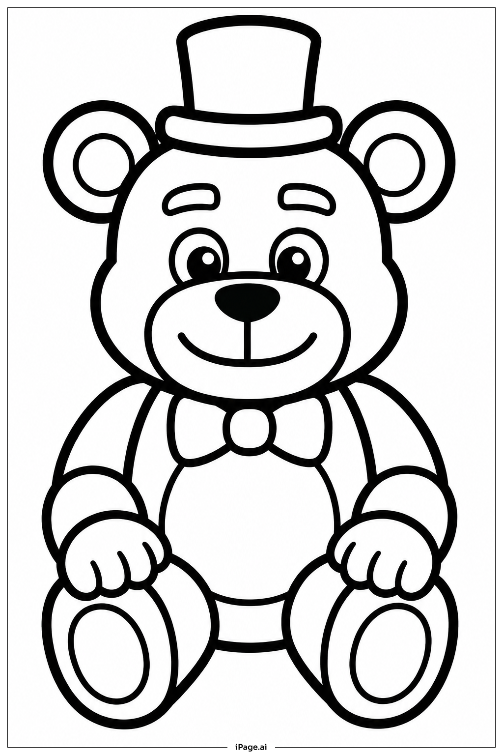  Freddy Fazbear sitzt niedlich Ausmalseite 