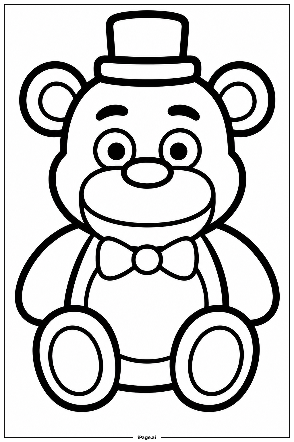 Freddy Fazbear sitzendes Spielzeug Ausmalseite