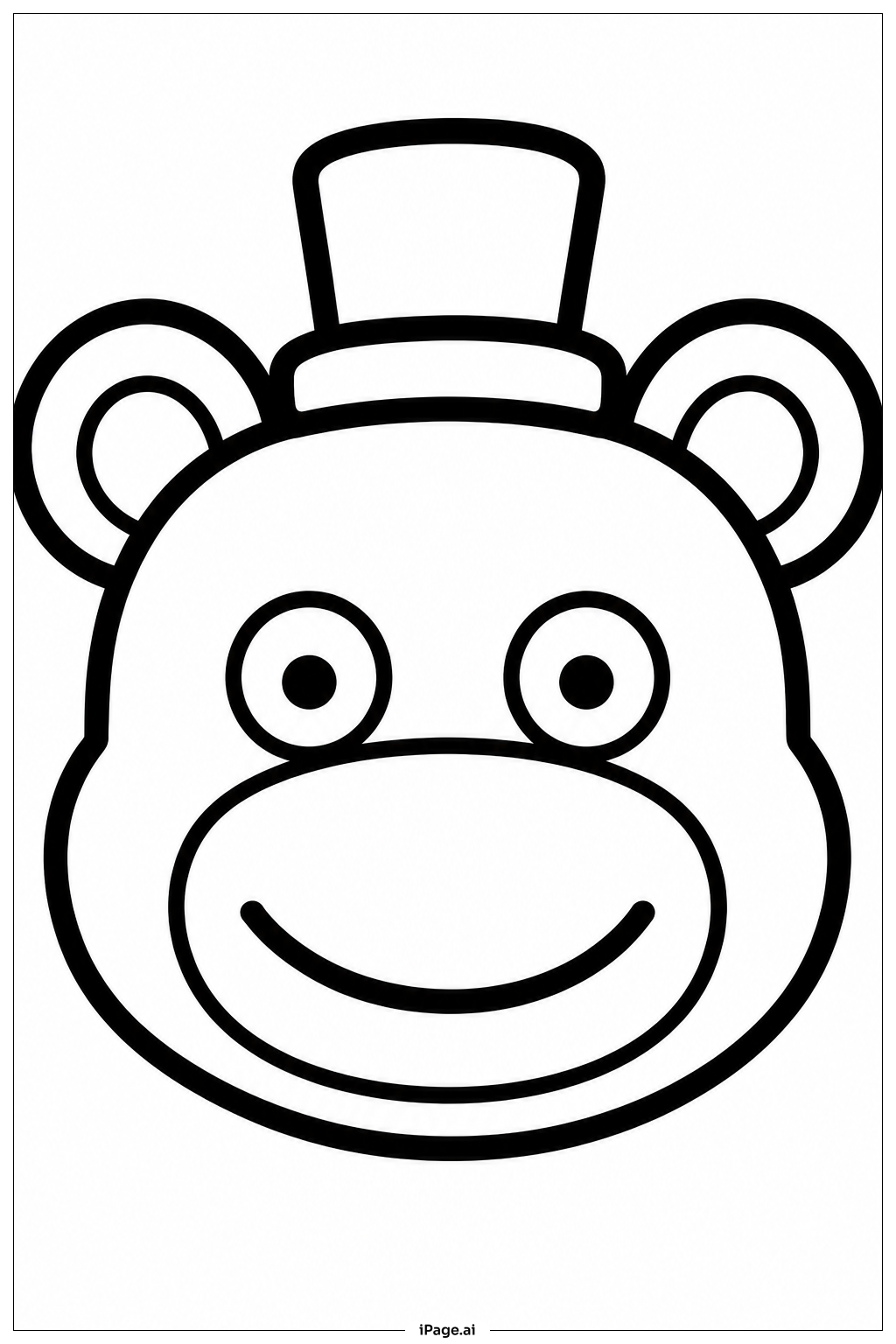 Freddy Fazbear lächelndes Gesicht Ausmalseite 