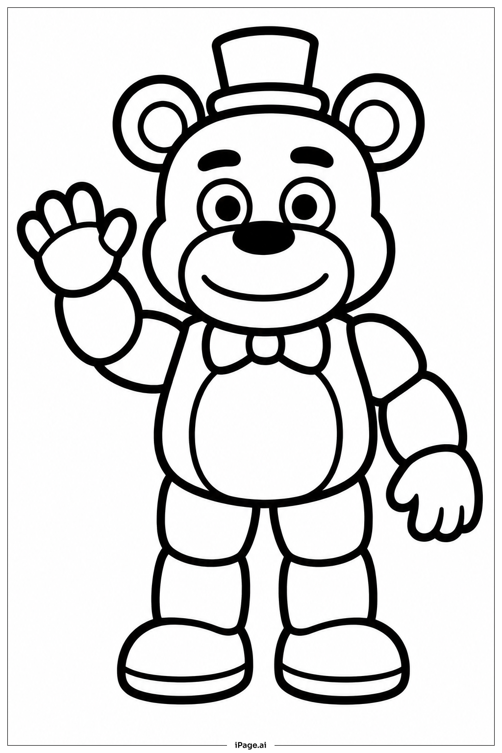  Freddy Fazbear winkt Ausmalseite 