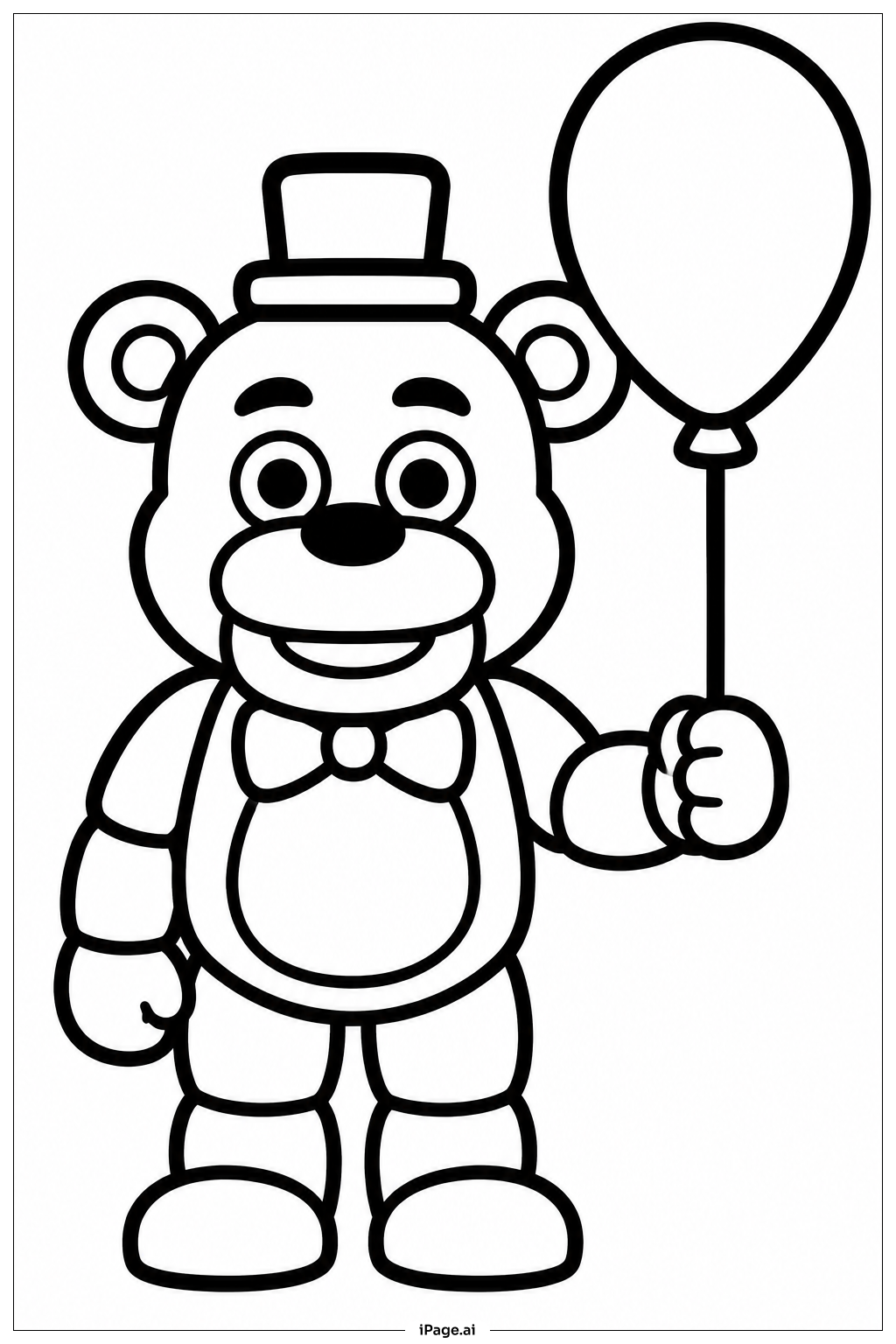  Freddy Fazbear mit Luftballon Ausmalseite 