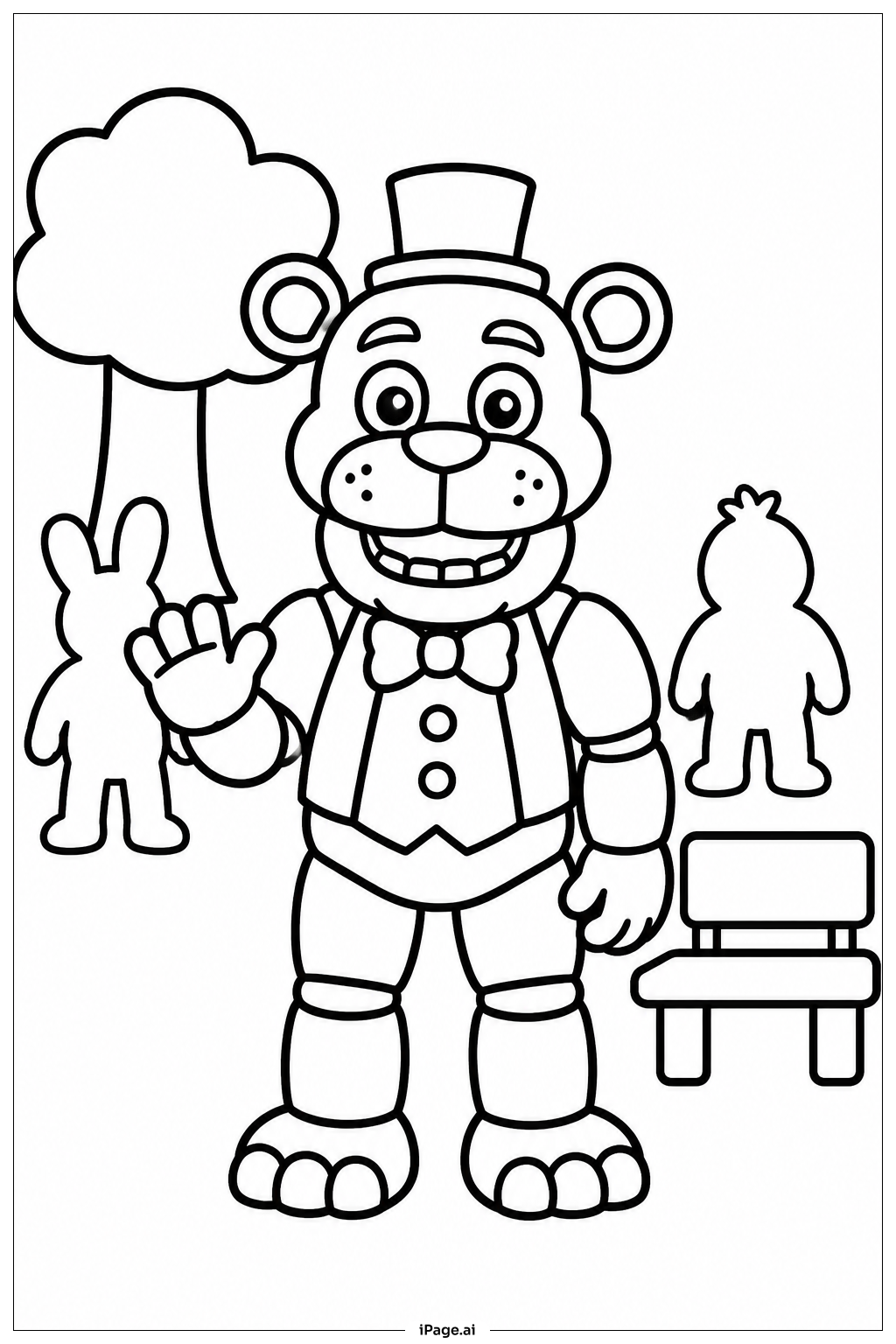 Freddy Fazbear 與朋友們著色頁
