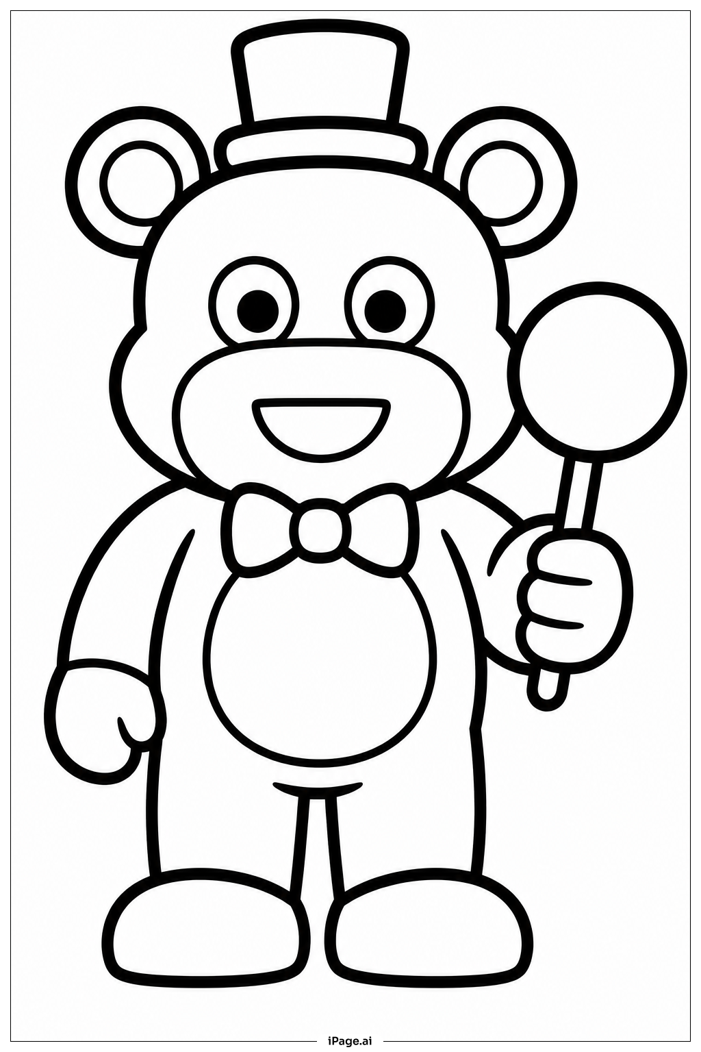 Freddy Fazbear mit Lolli Ausmalseite