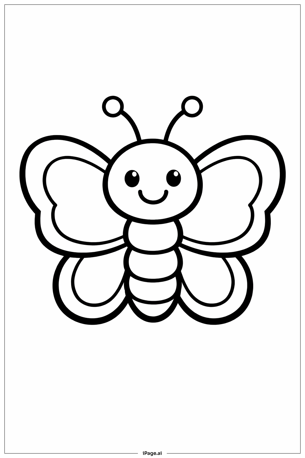 Friendly Butterfly Face Coloring Page
