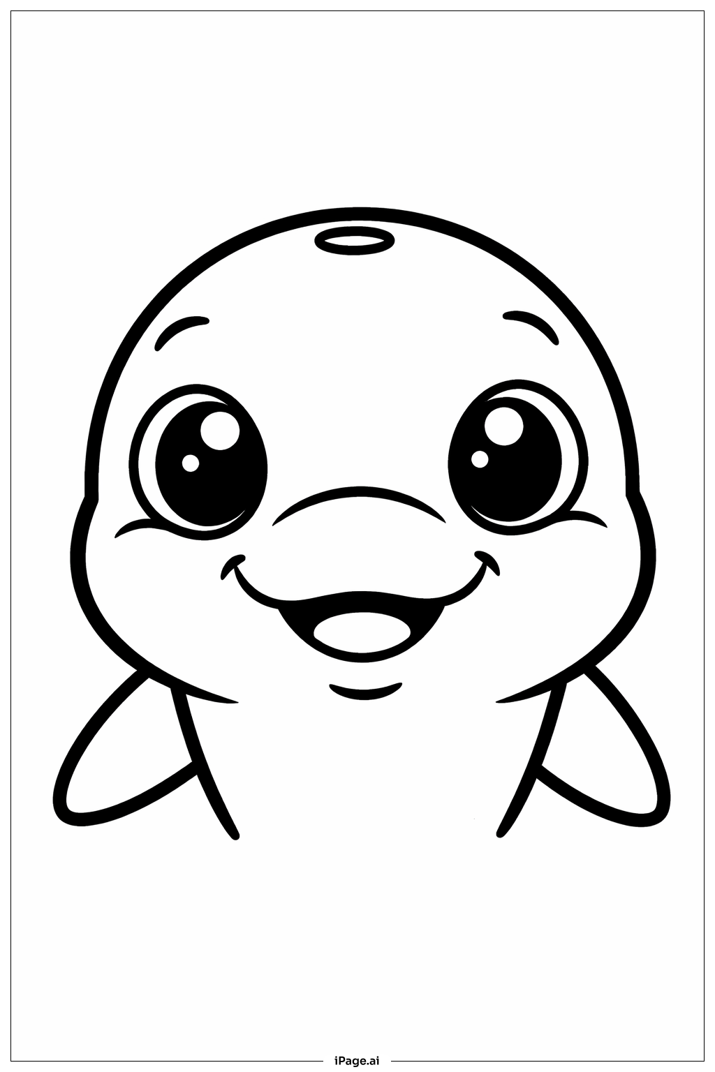 Friendly Dolphin Face Coloring Page