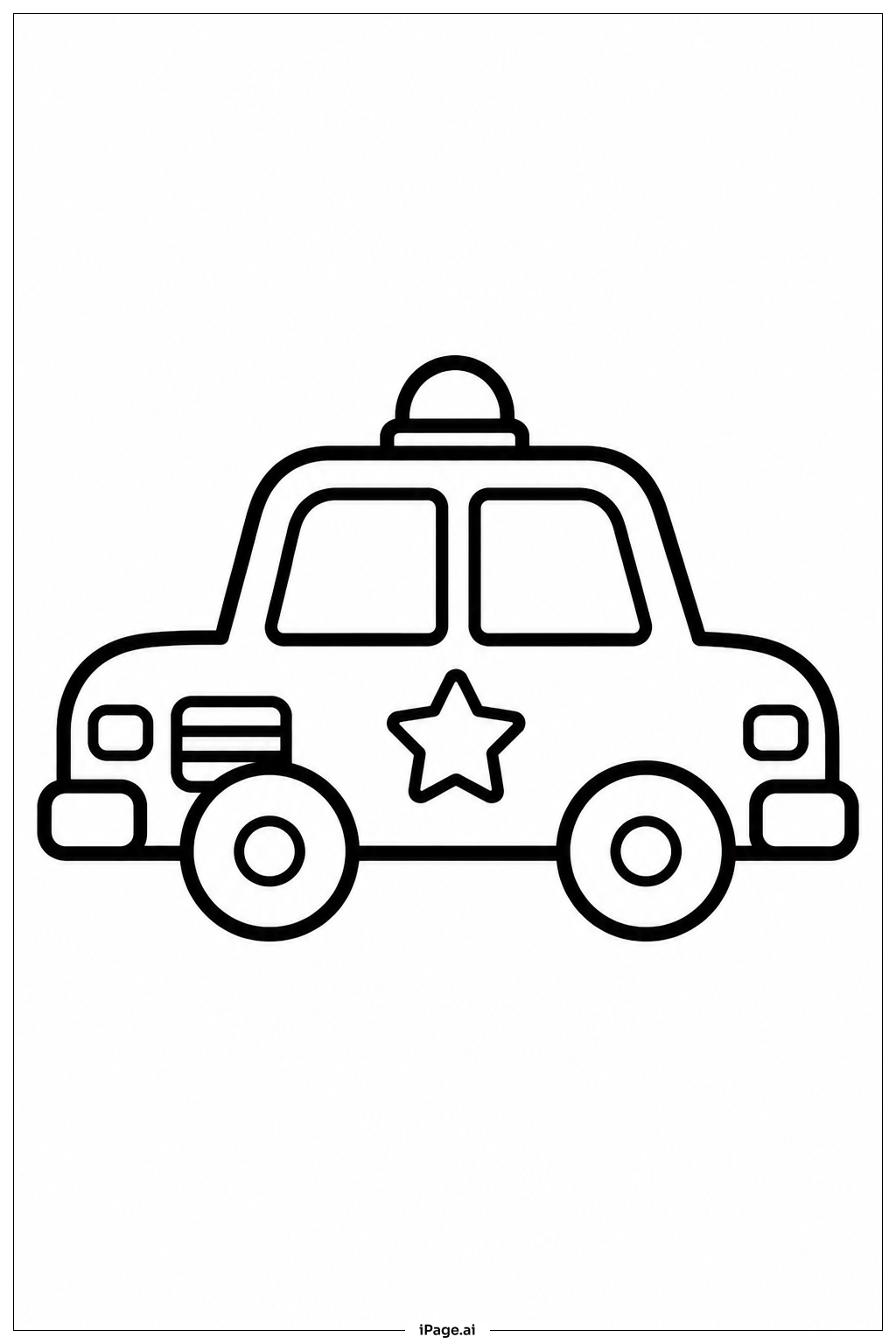  Freundliches Polizeiauto Ausmalseite 