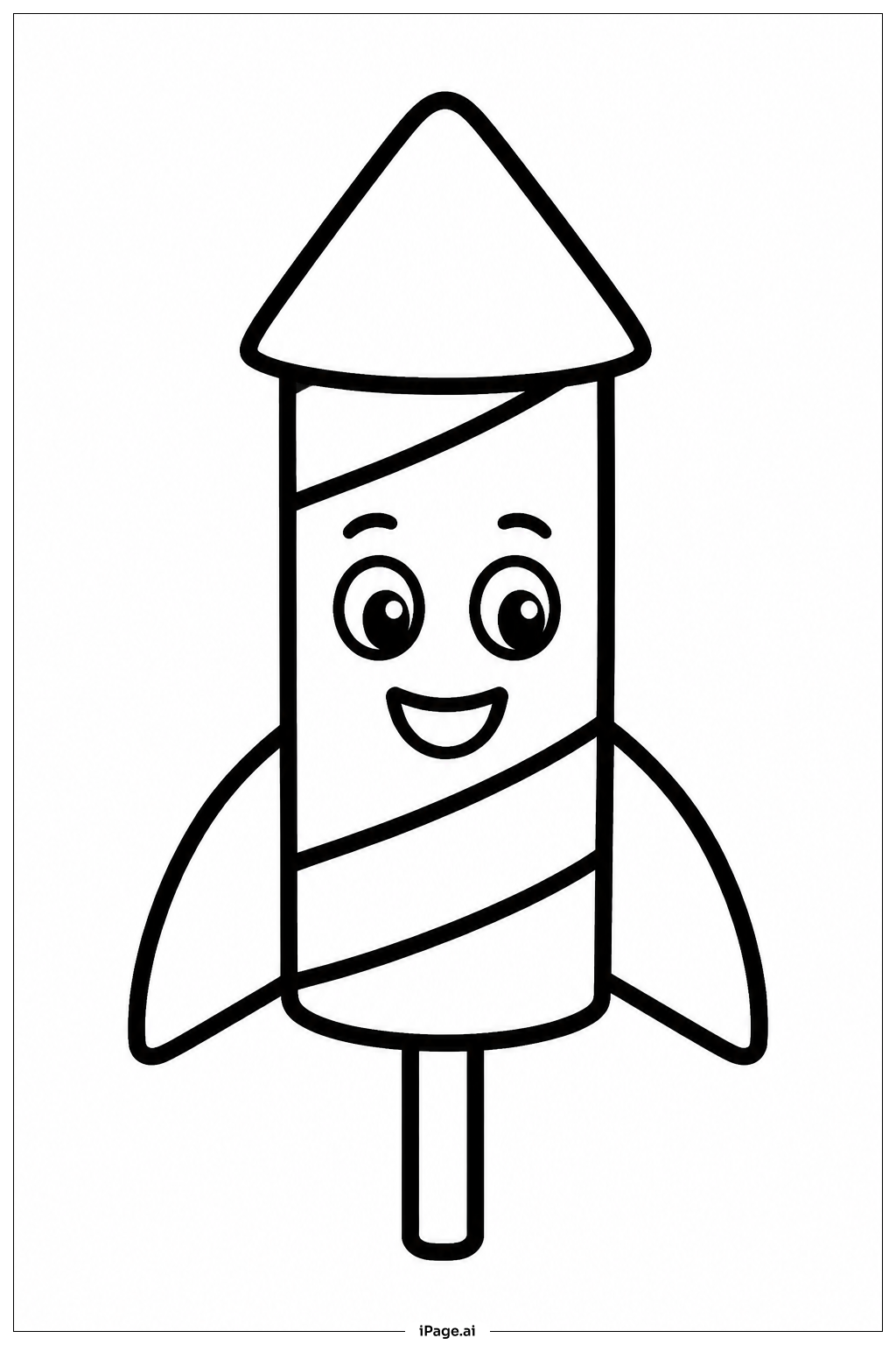  Friendly Rocket Firework Coloring Page 