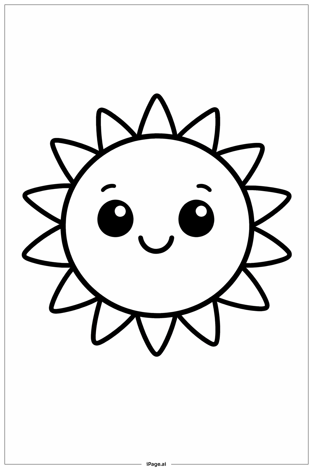  Page de coloriage Visage de Soleil Amical 