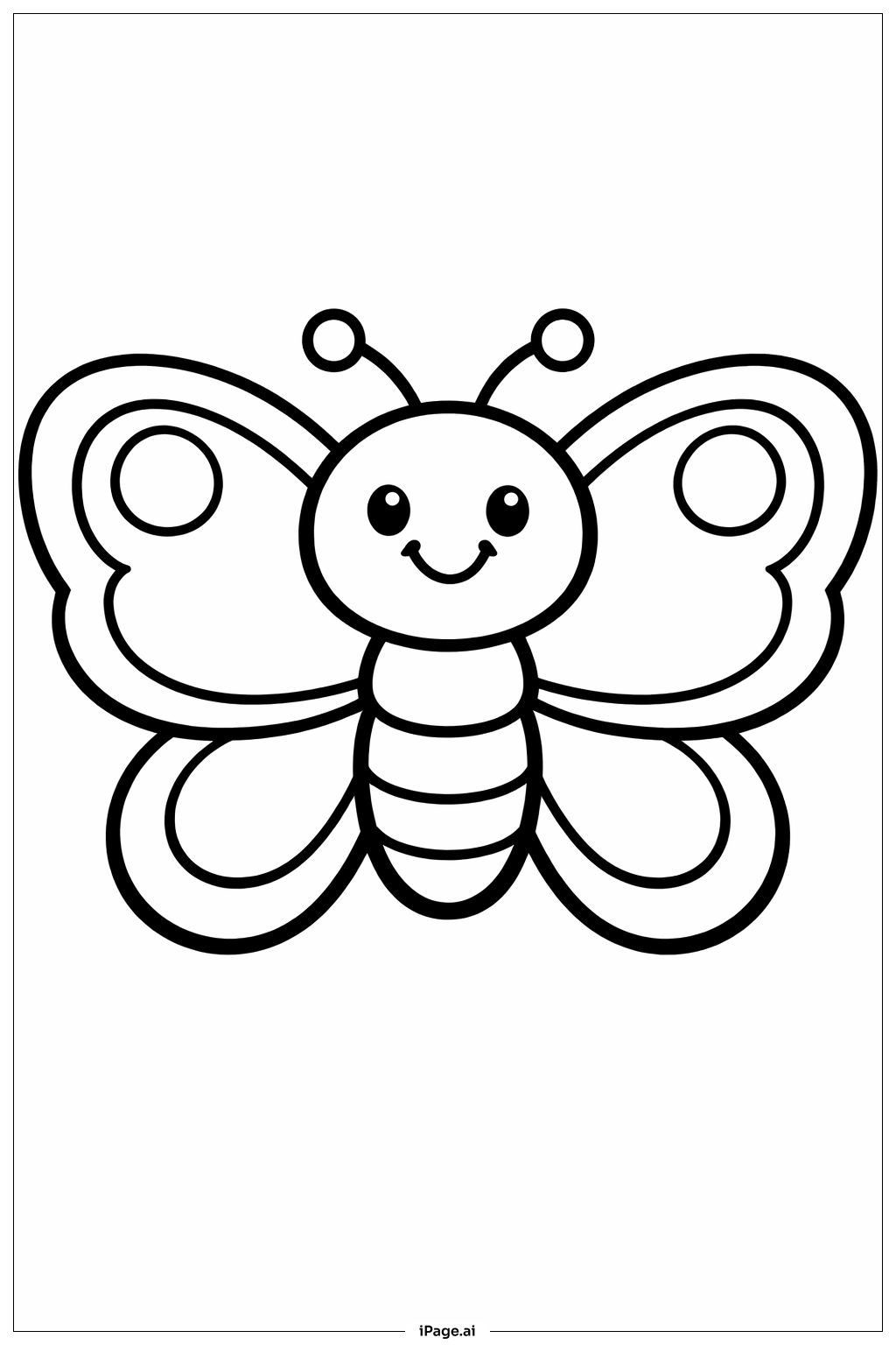 Friendly Winged Butterfly Coloring Page