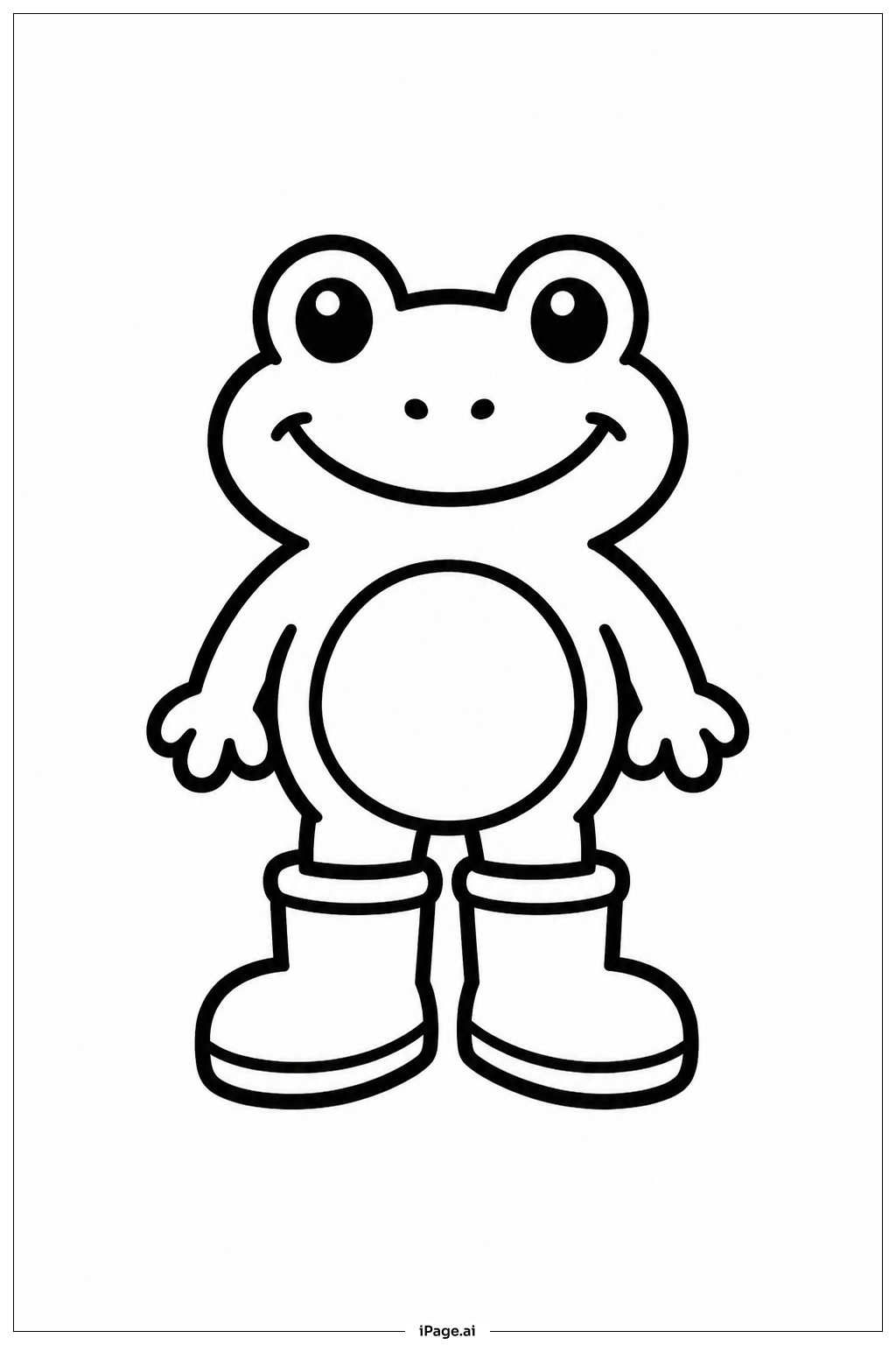 Frog In Rainboots Coloring Page