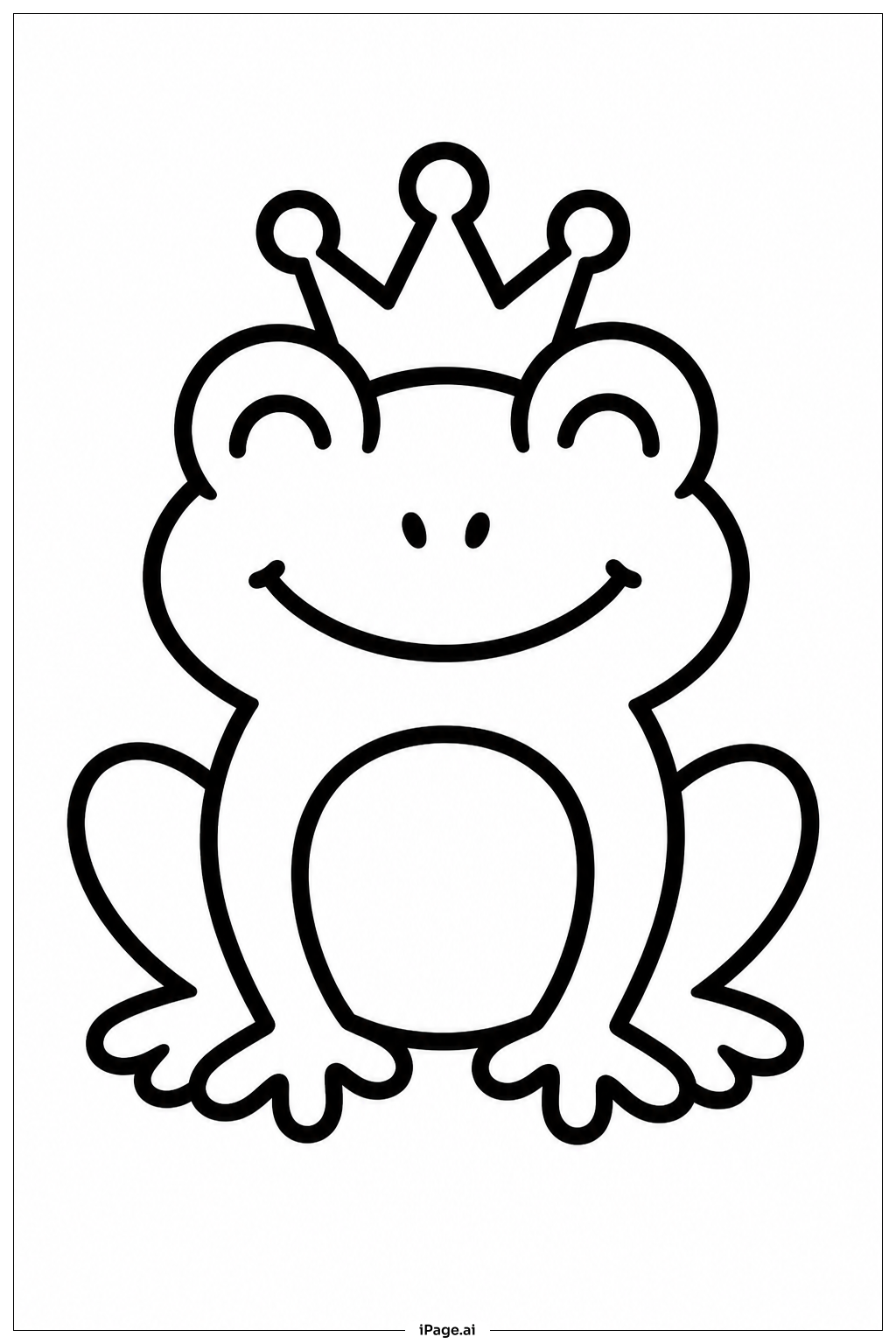 Frog With Crown Coloring Page