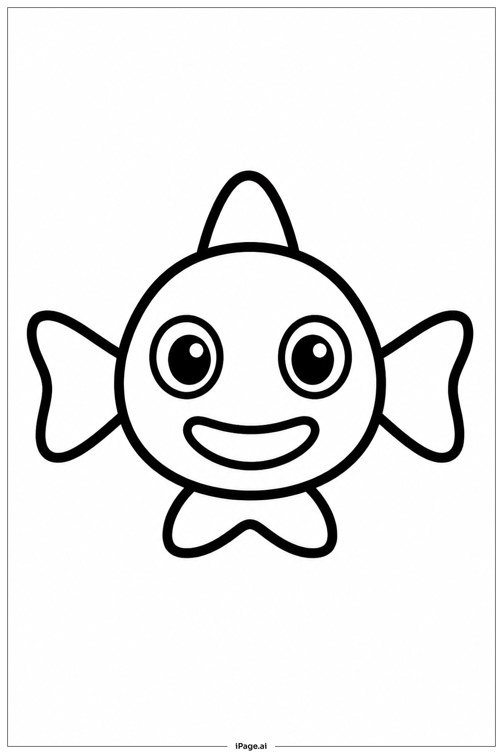 Front View Fish Coloring Page