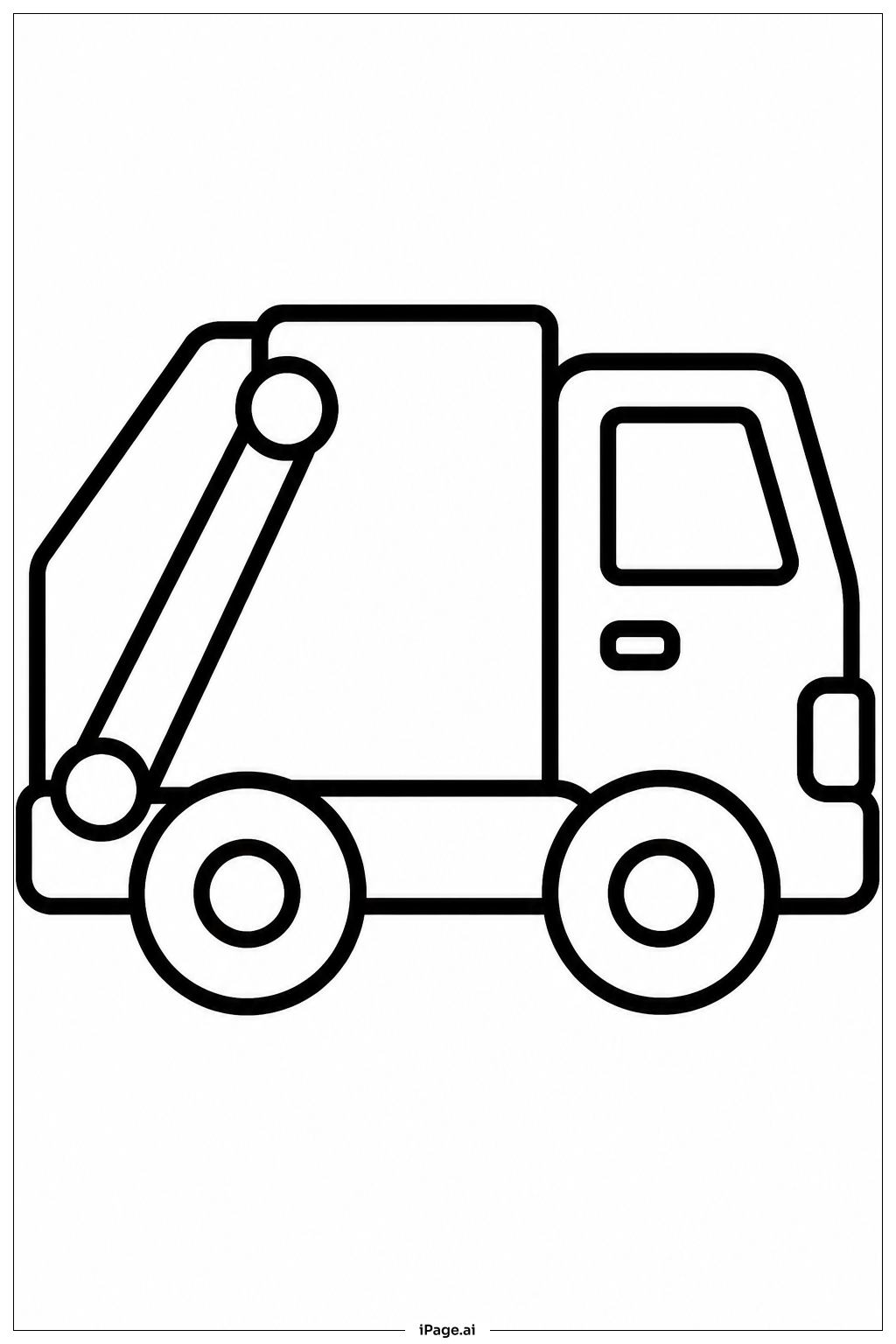 ゴミ収集車の塗り絵ページ