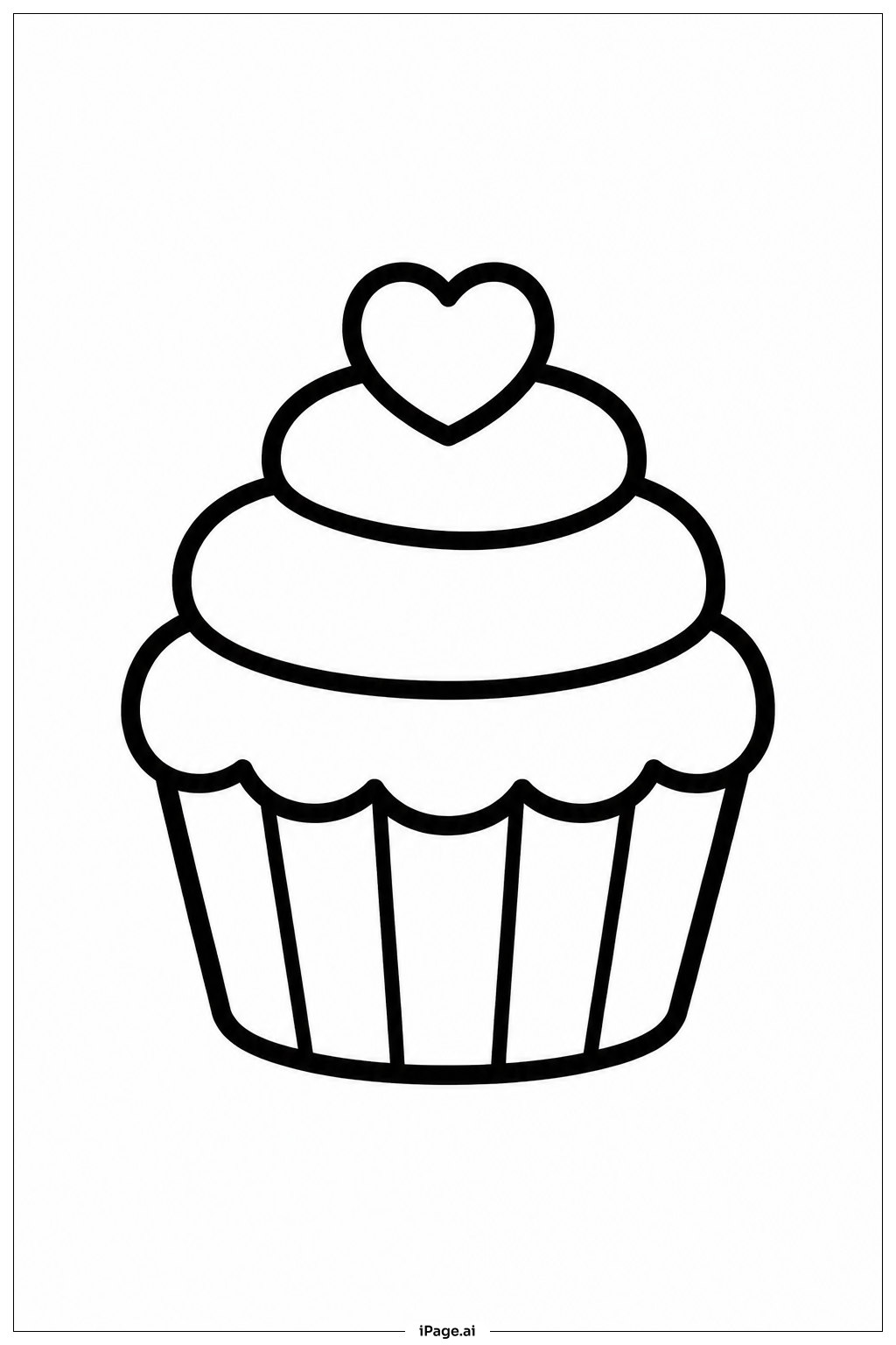 Giant Cupcake Coloring Page