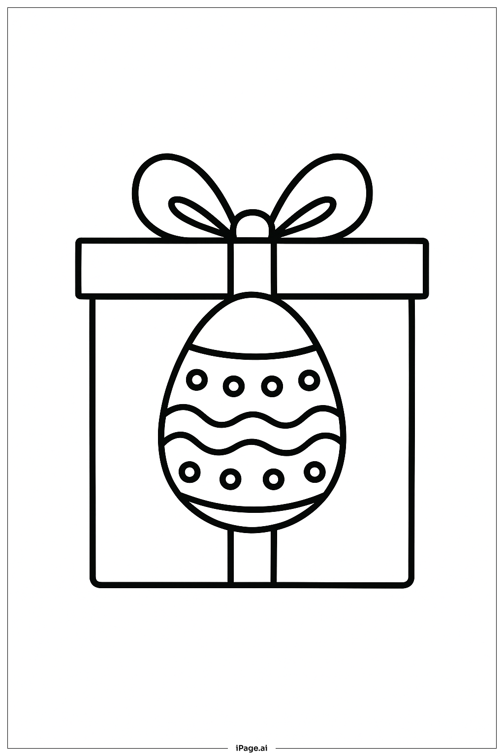 礼物盒复活节彩蛋填色页 