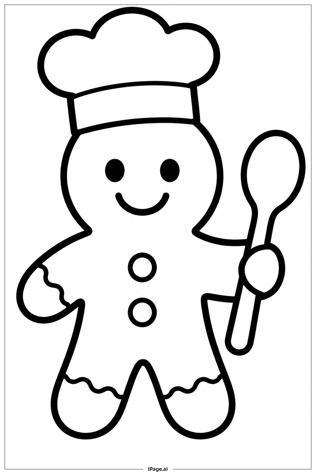Página para colorear de Chef de Jengibre