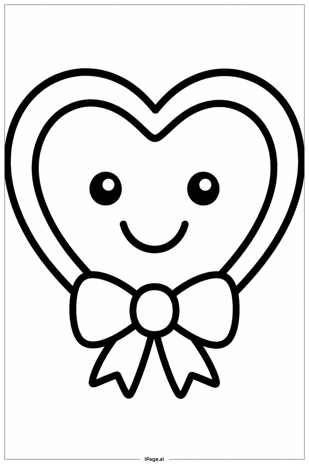 Page de coloriage Biscuit de Pain d'Épices en Forme de Cœur