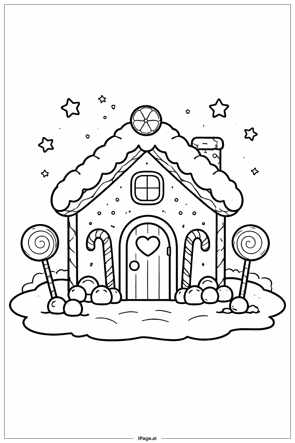  Lebkuchenhaus Weihnachten Ausmalseite 