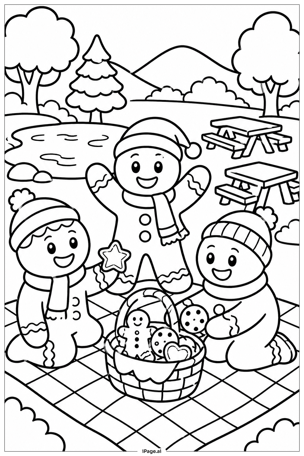  Lebkuchen-Picknick im Park Ausmalseite 