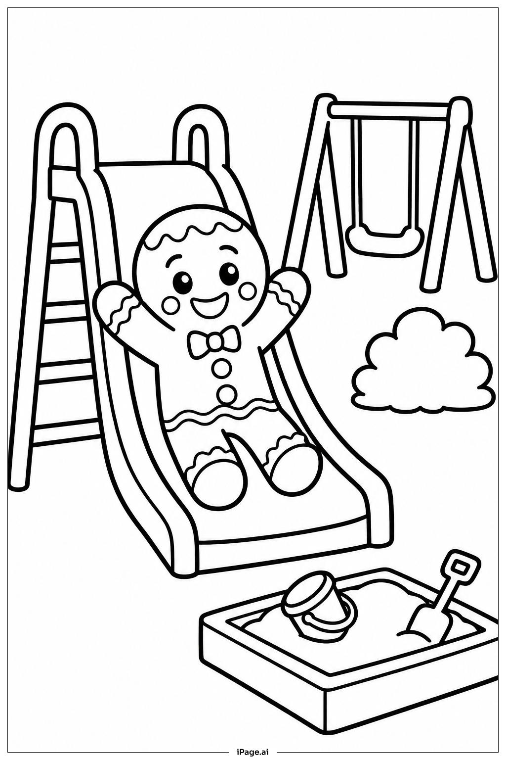 Page de coloriage Toboggan de Terrain de Jeu en Pain d'Épice