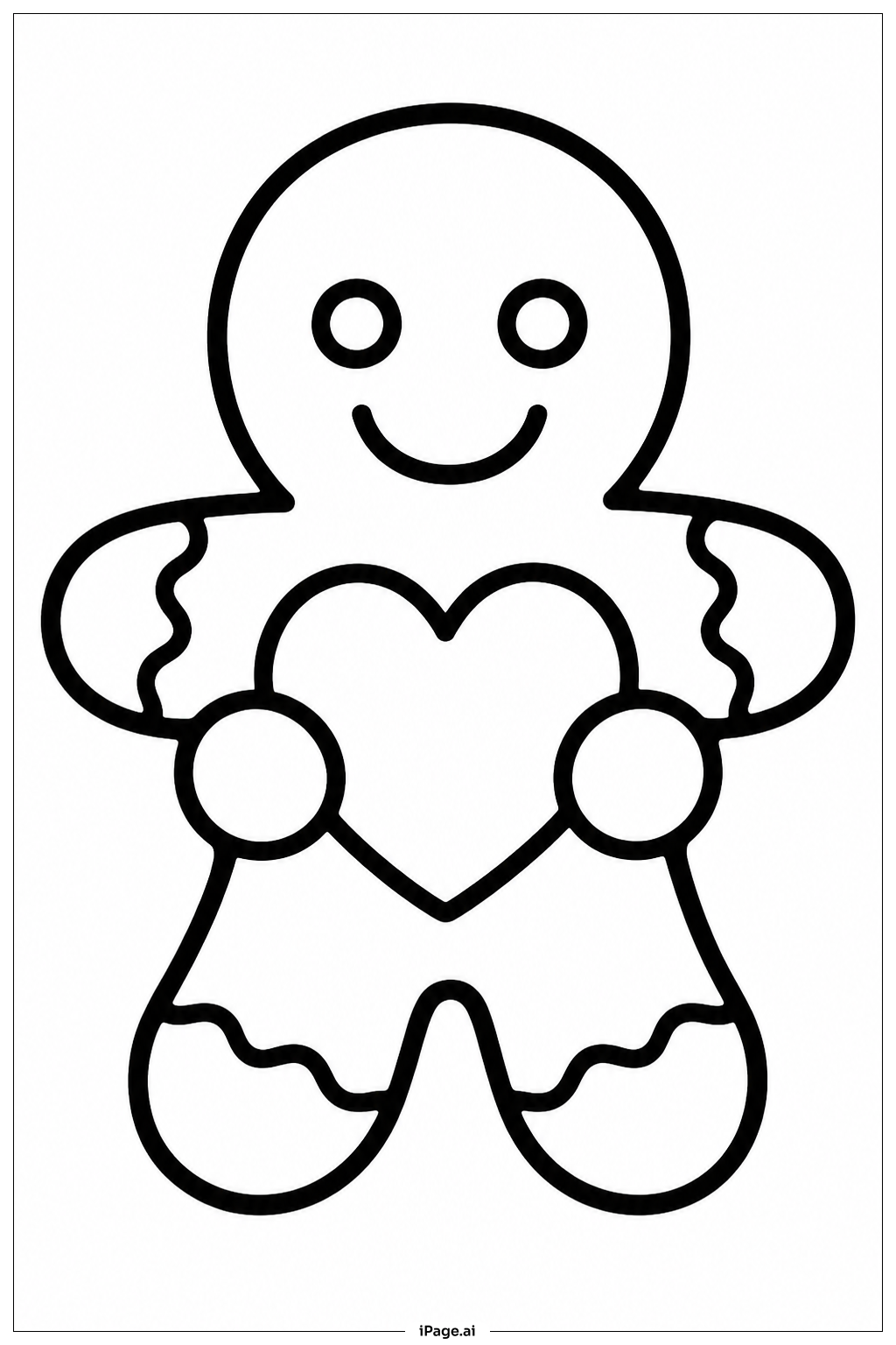 Page de coloriage Biscuit de Pain d'Épices Assis