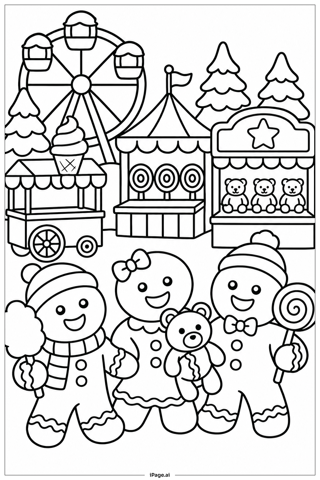  Lebkuchen-Winterjahrmarkt Ausmalseite 