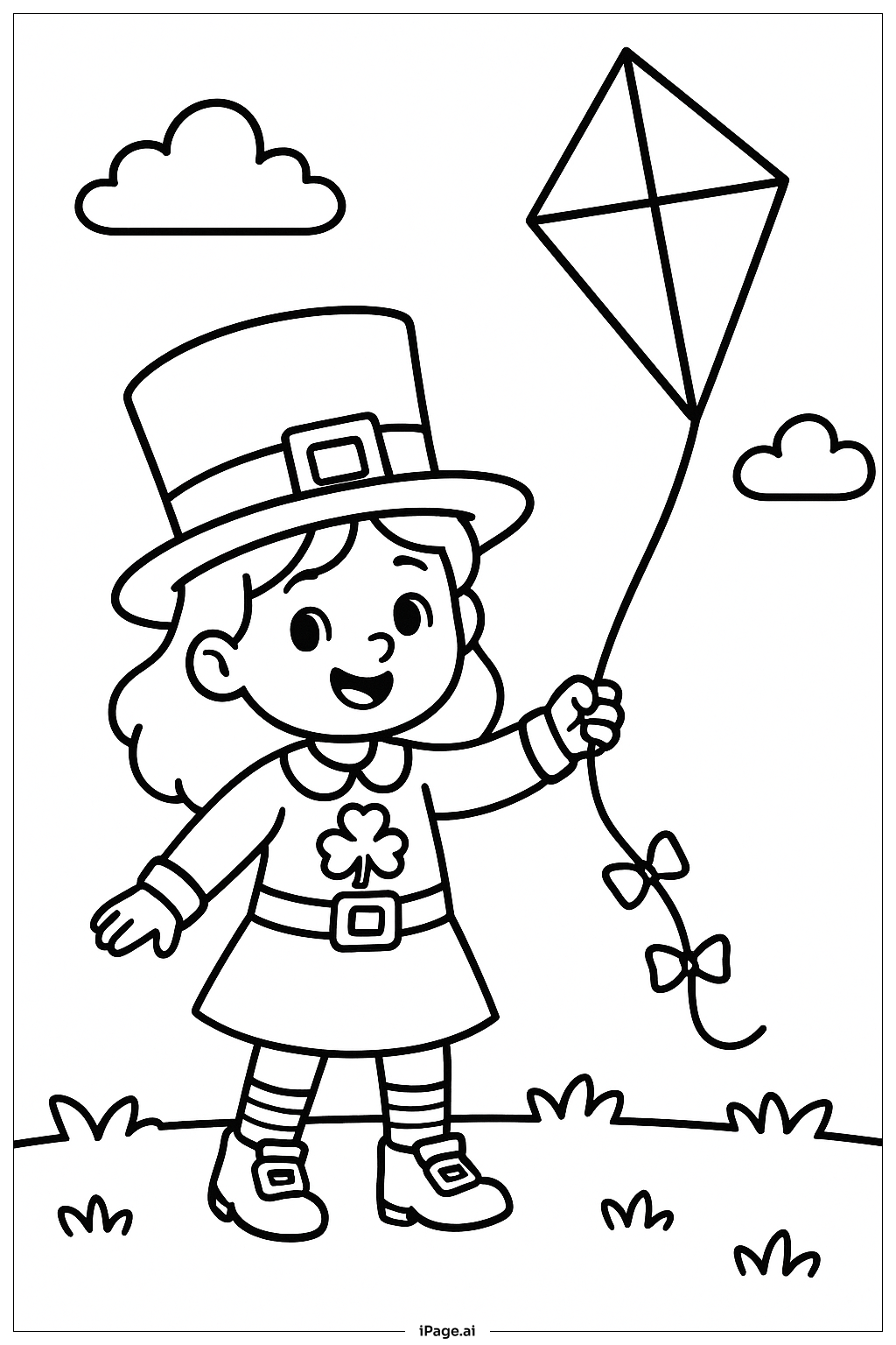  여자 요정 연 날리기 색칠공부 페이지 