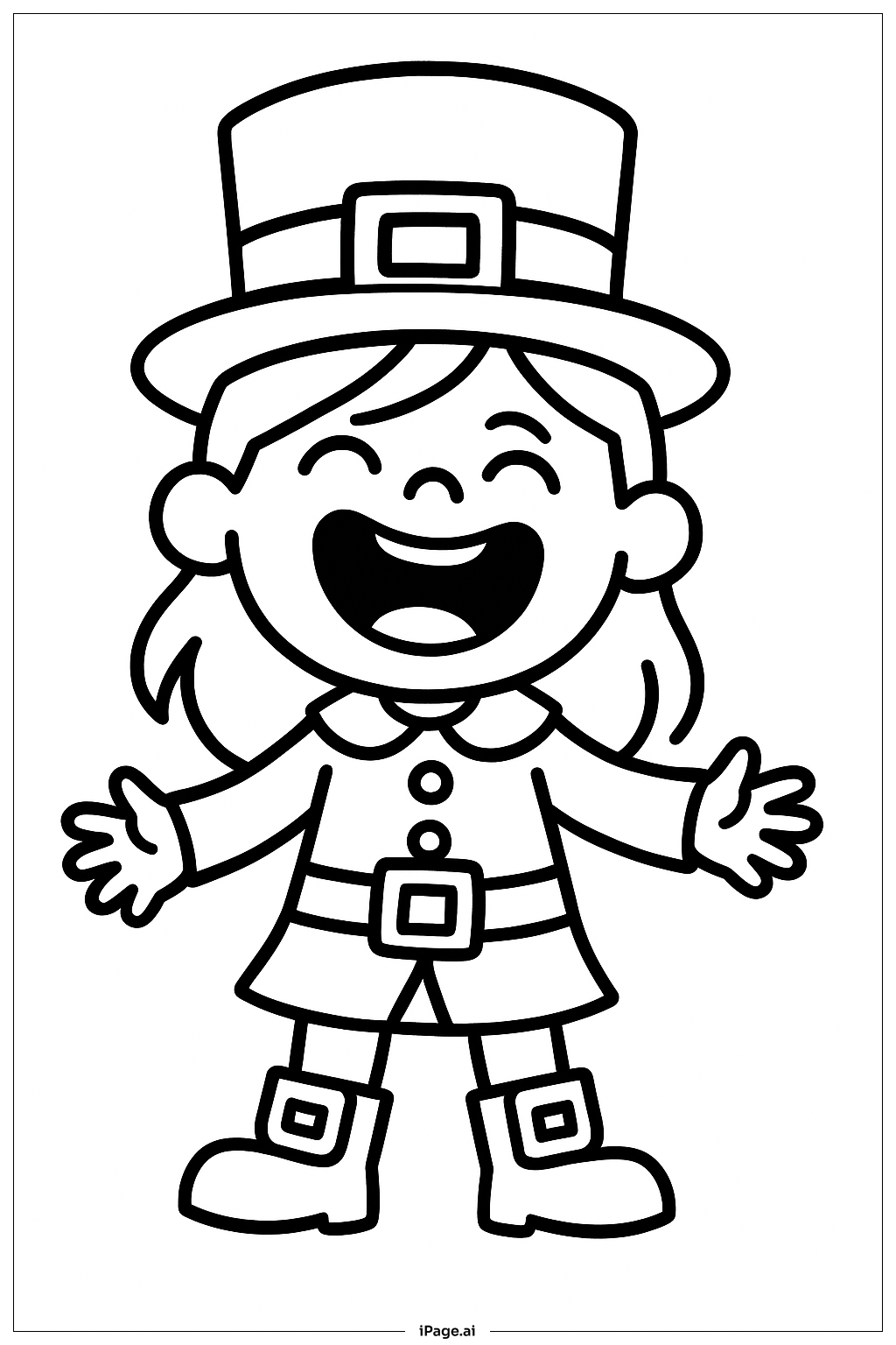  웃고 있는 소녀 요정 색칠공부 페이지 